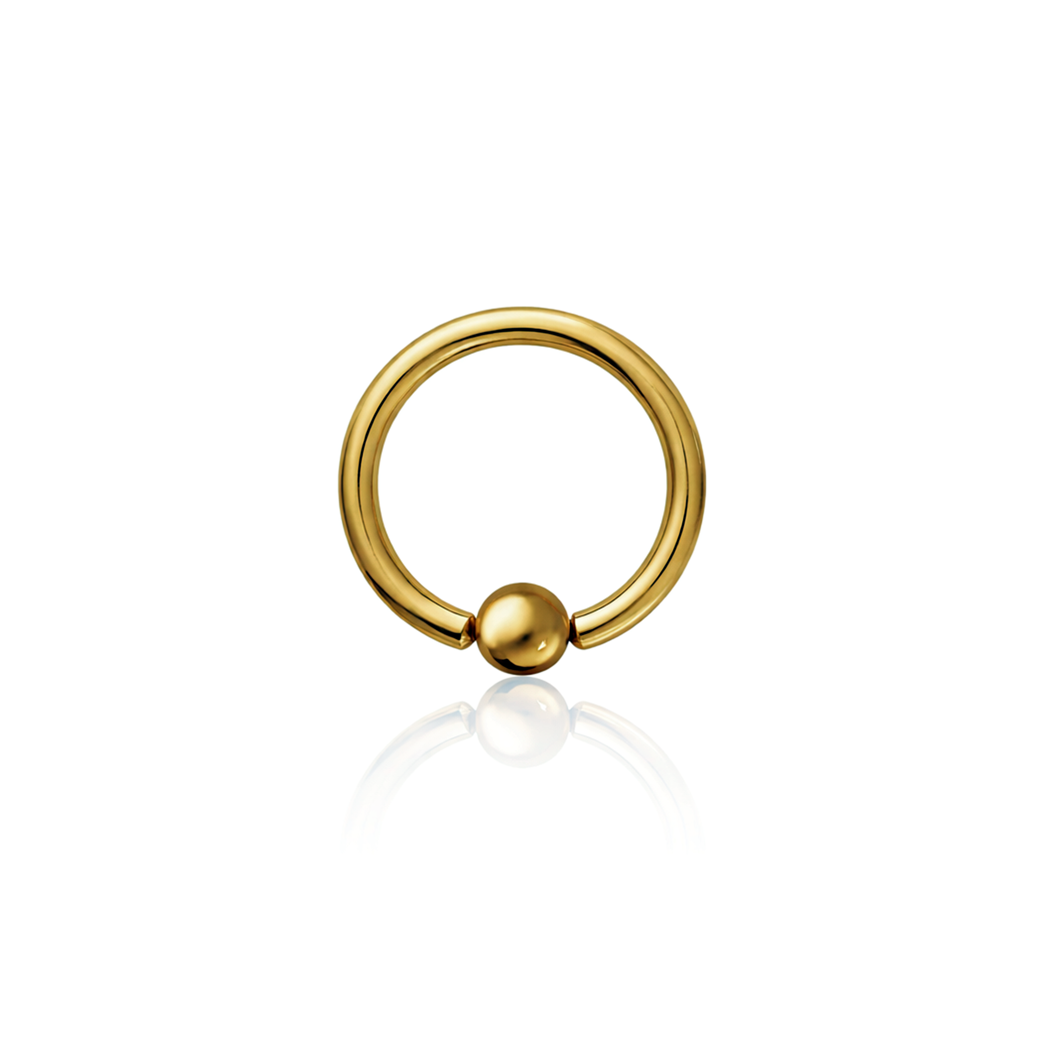 Zircon Gold Captive Bead Ring