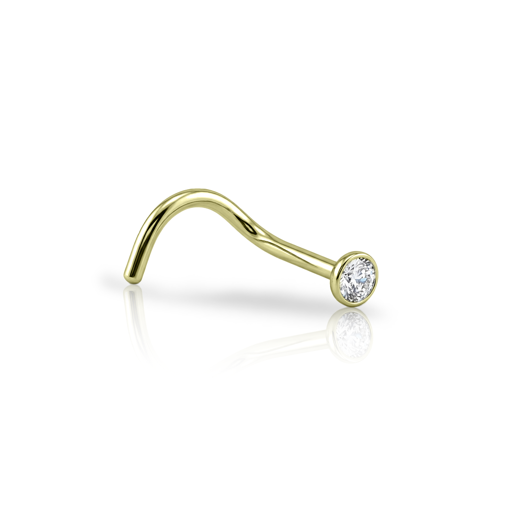 Zircon Gold Jewelled Nose Stud