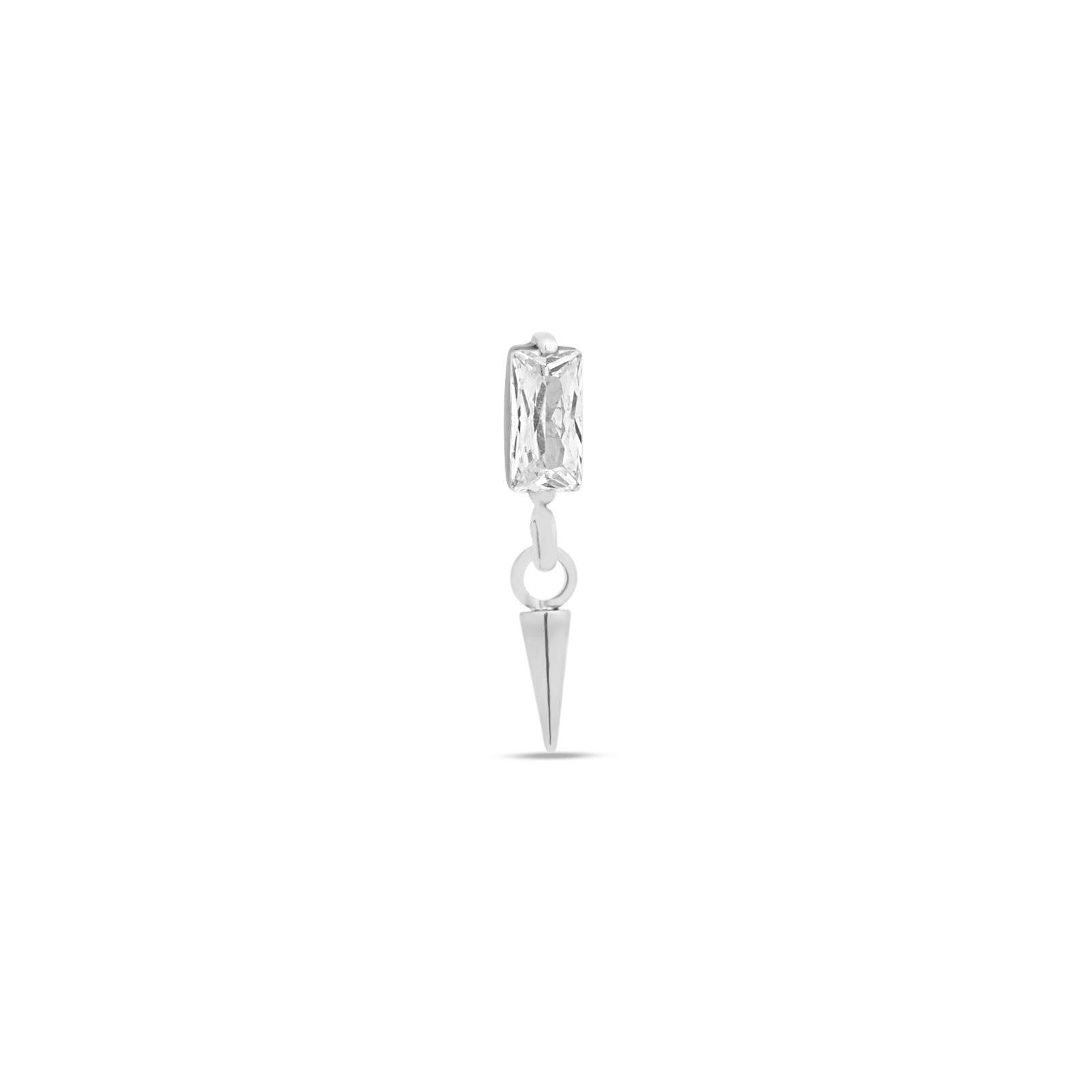 Baguette With Dangle Spike Flatback