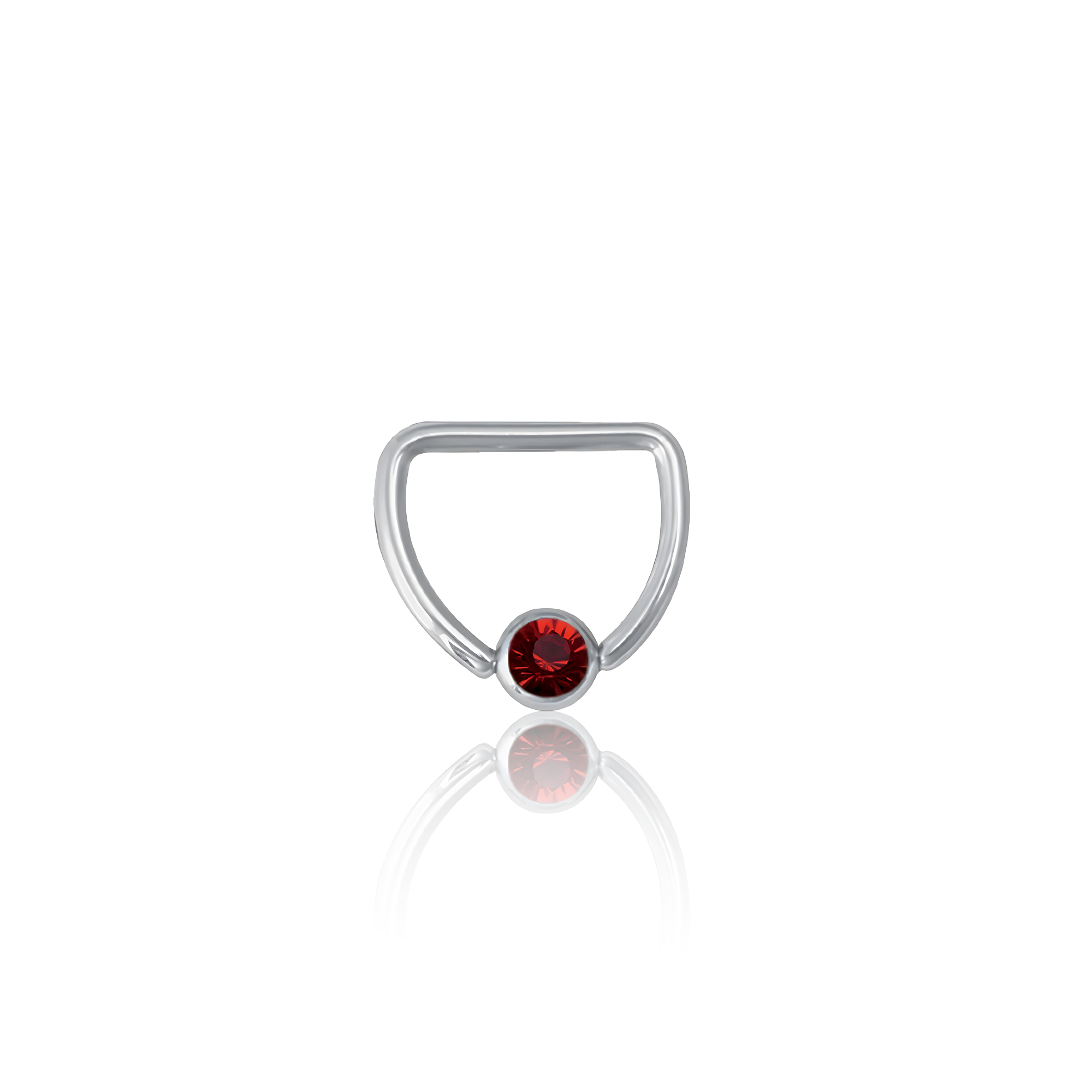 Captive Bead Ring with crystal Stone nipple bar