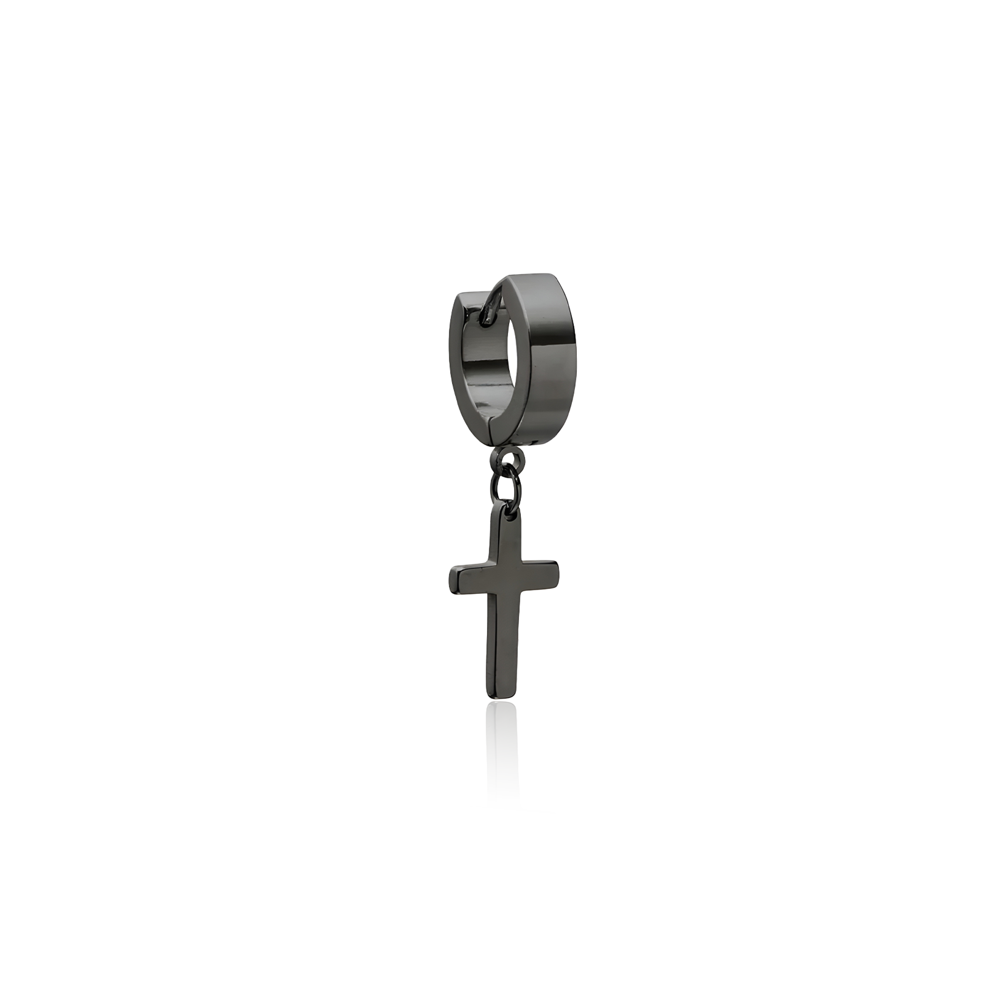 Blackline Ear Cuff Huggie With Dangle Cross