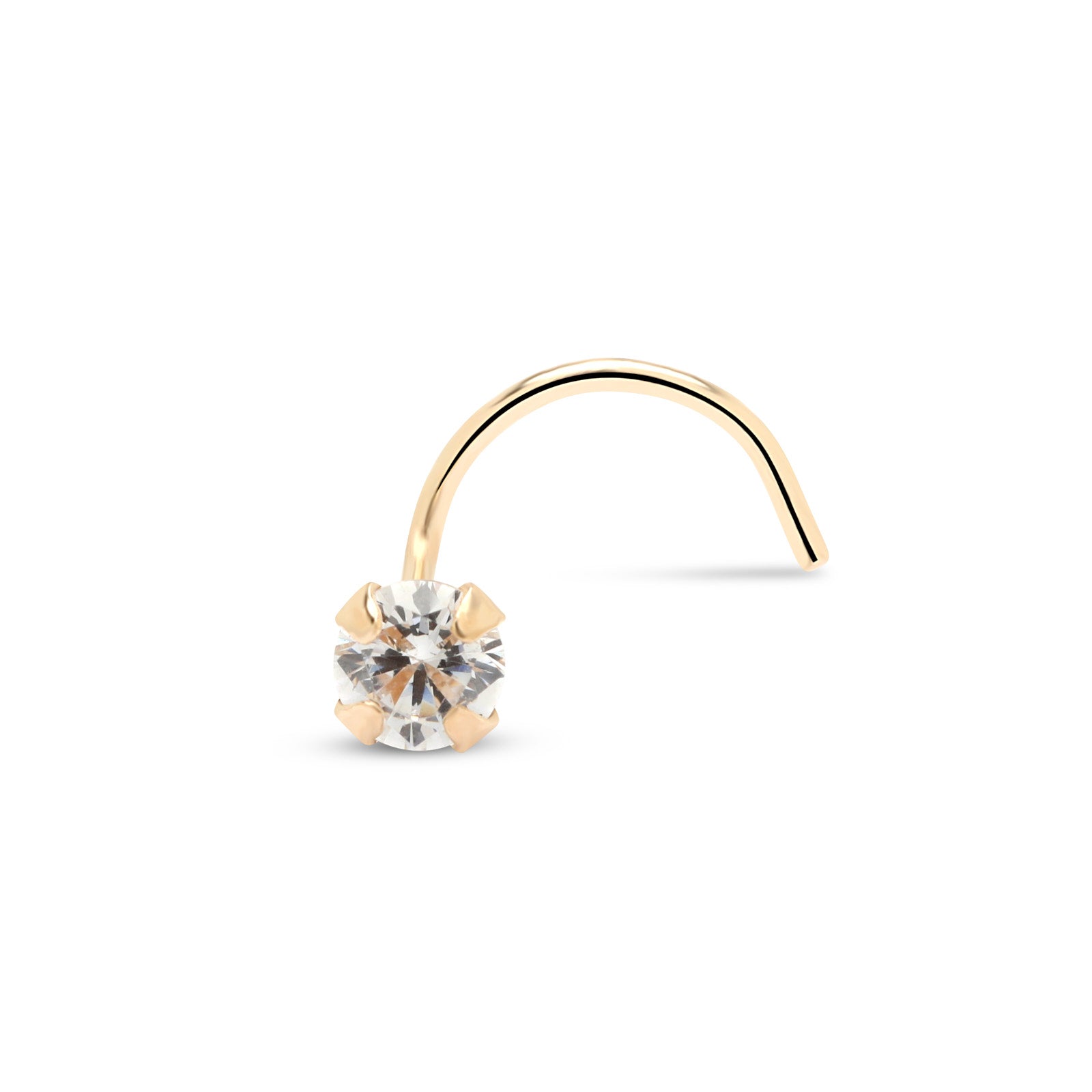 14kt Gold Claw Set Nose Stud