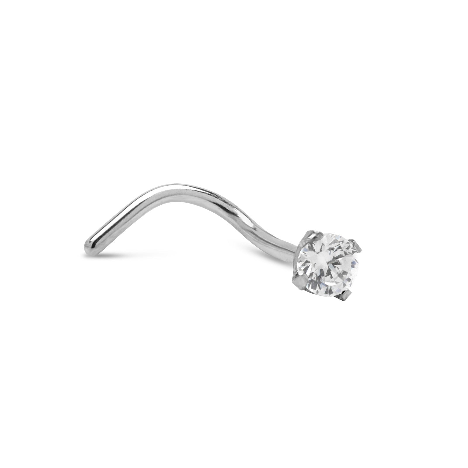 Titanium Jewelled Prong Set Nose Stud