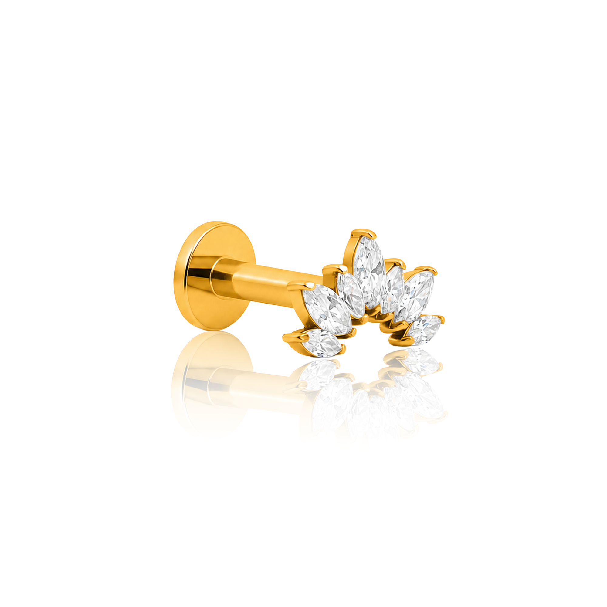 18k V-Gold Crystal Jewelled Crown Flatback