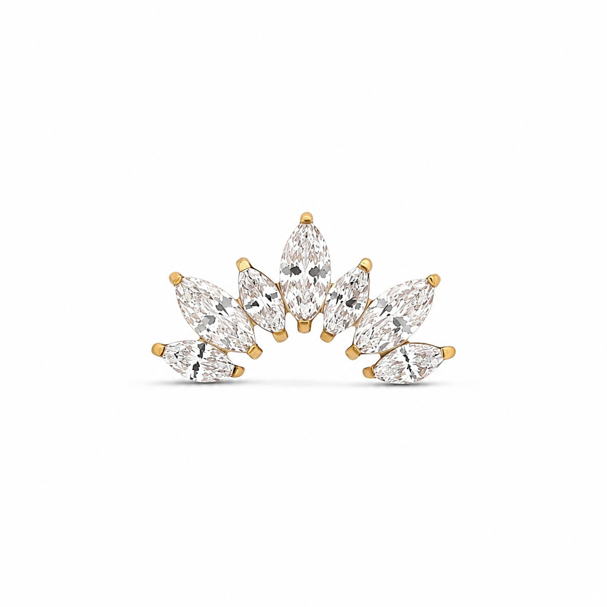 18k V-Gold Crystal Jewelled Crown Flatback