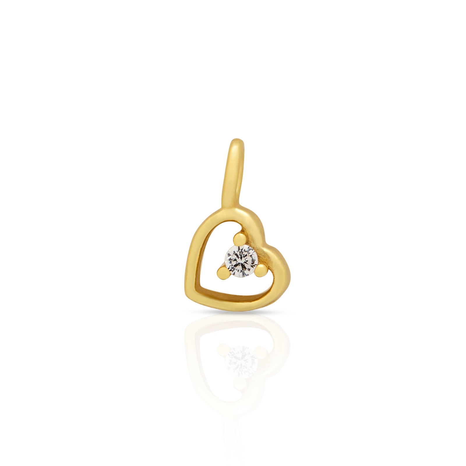 14kt Gold Vermeil Permanent Charm - Hollow Heart