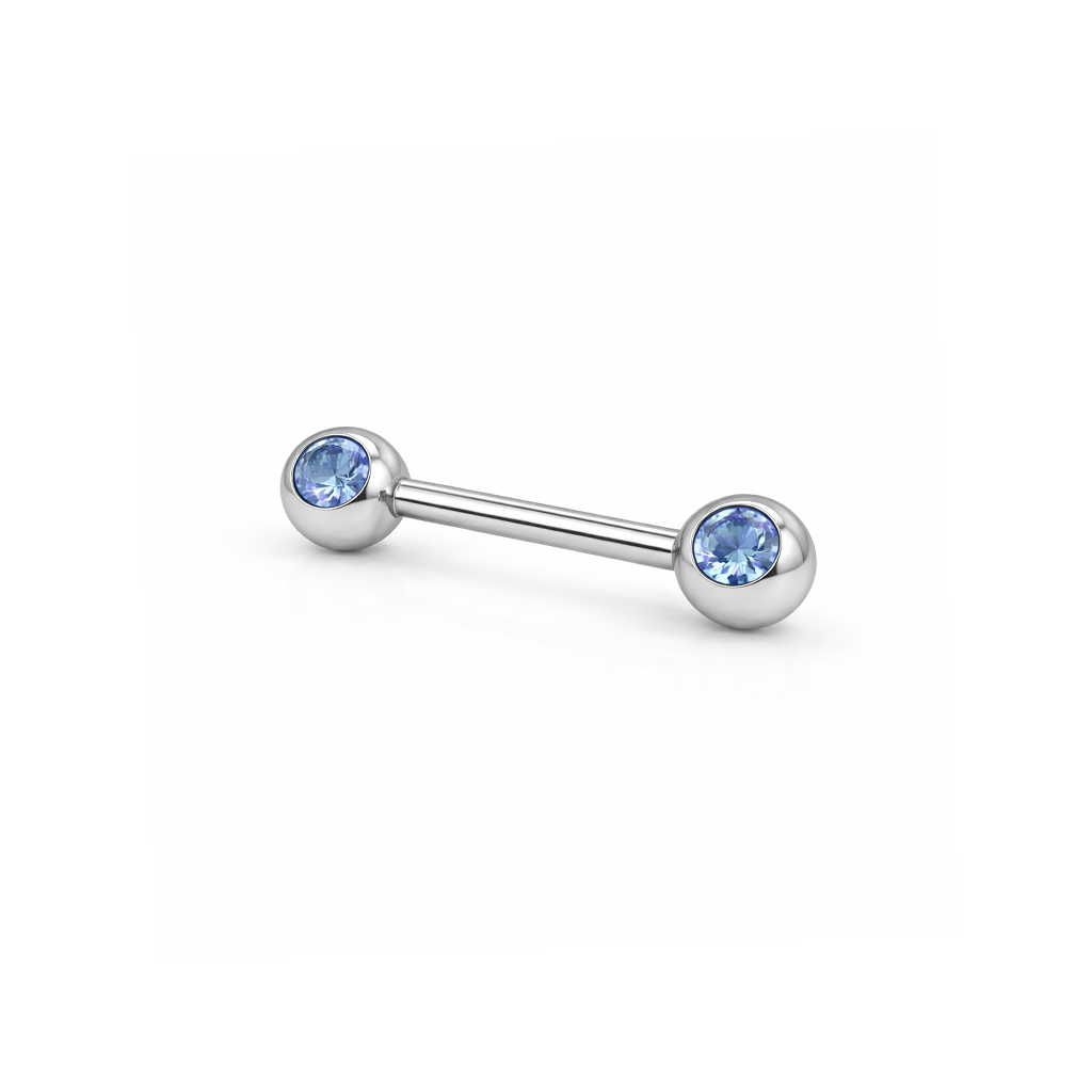 Surgical Steel Jewelled Nipple Bar