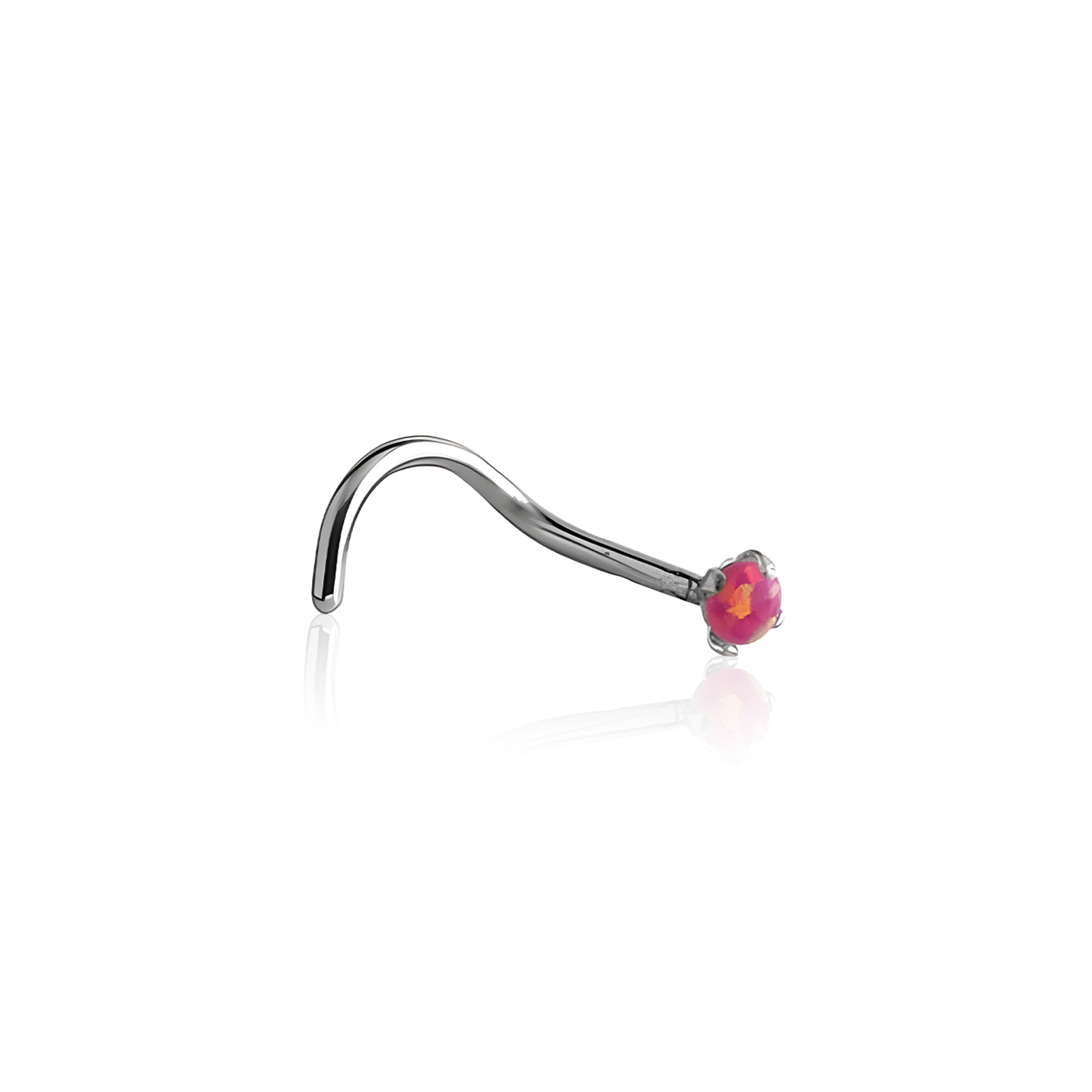 Surgical Steel Claw Set Opal Nose Stud