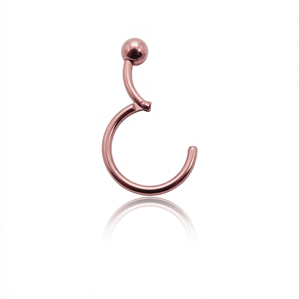Rose Gold Hinged Captive Bead Ring