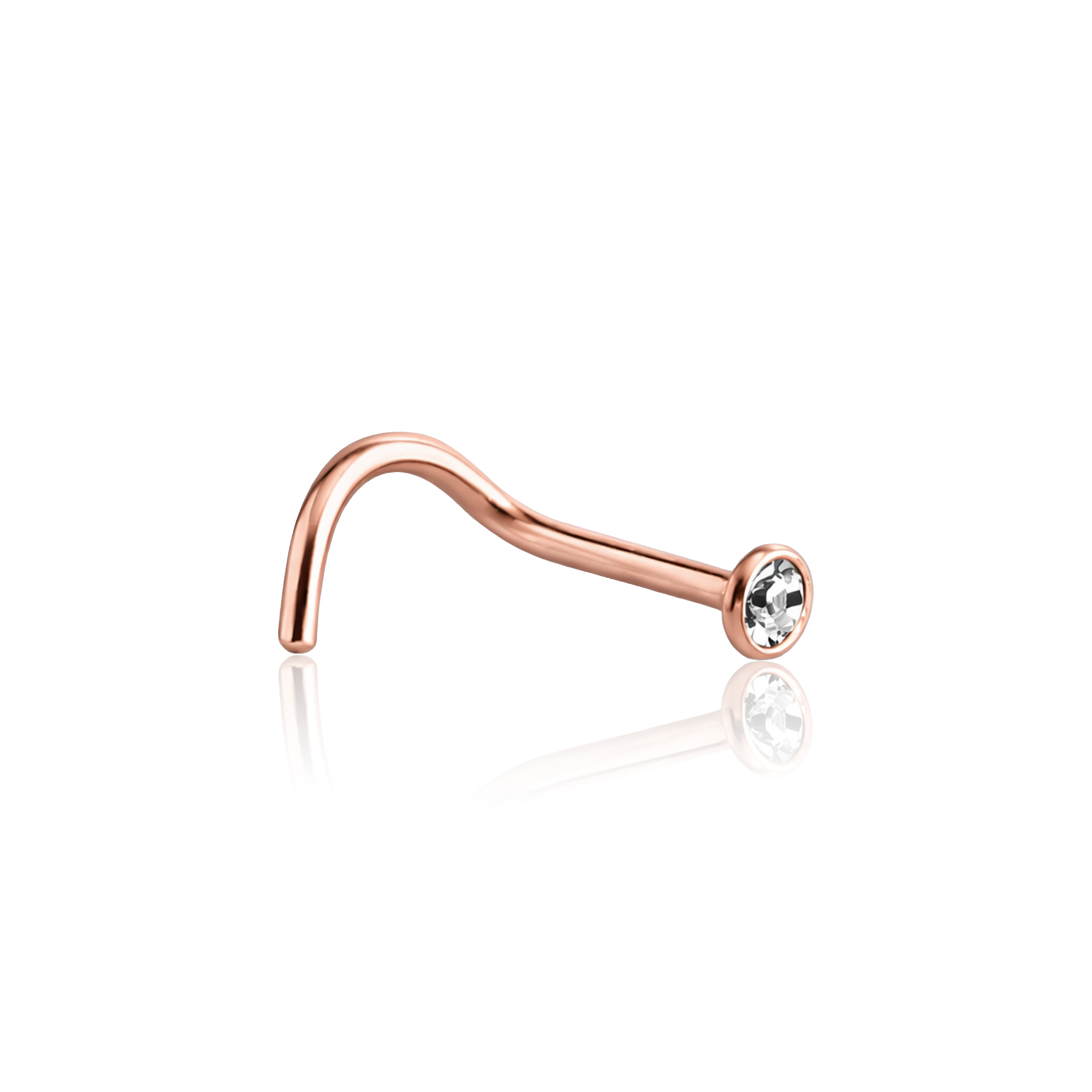 Rose Gold Jewelled Nose Stud Crystal
