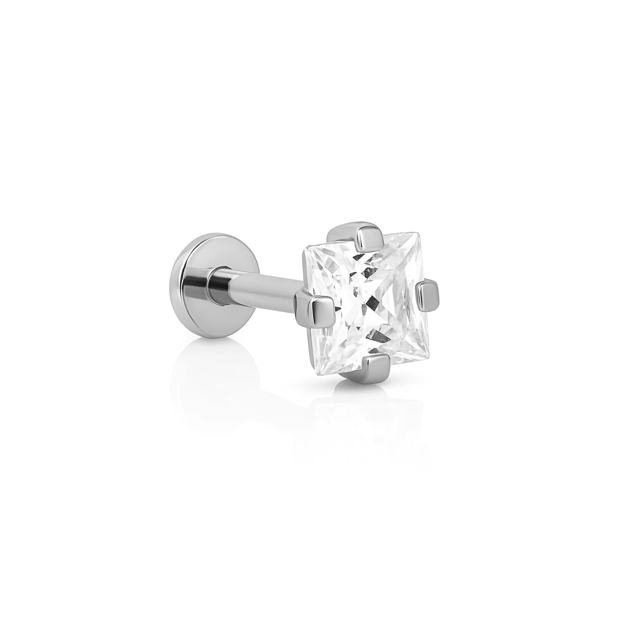 Princess Cut Prong Set Flatback