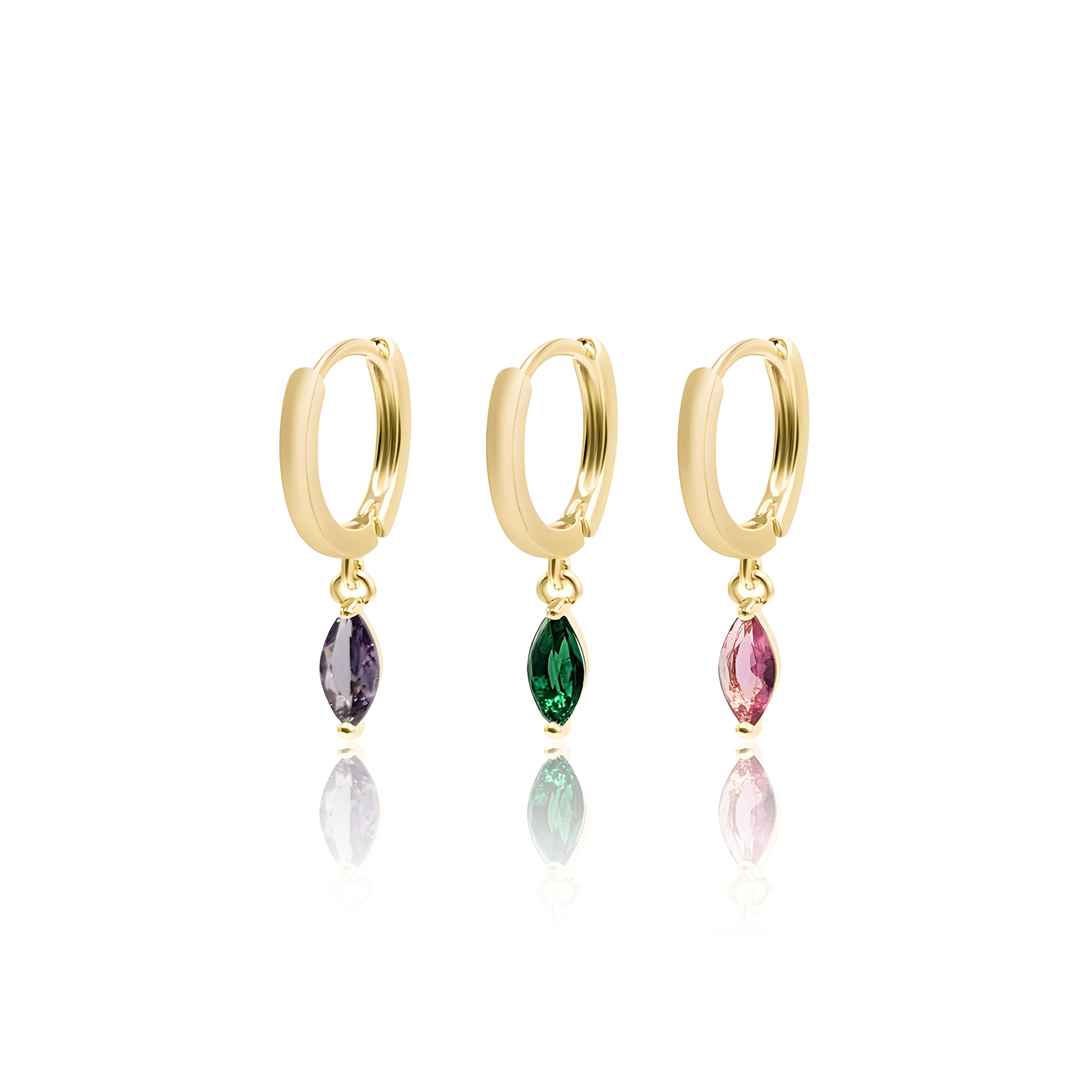 Curated Ear Stack - Marquise Purple | Marquise Emerald | Marquise Pink
