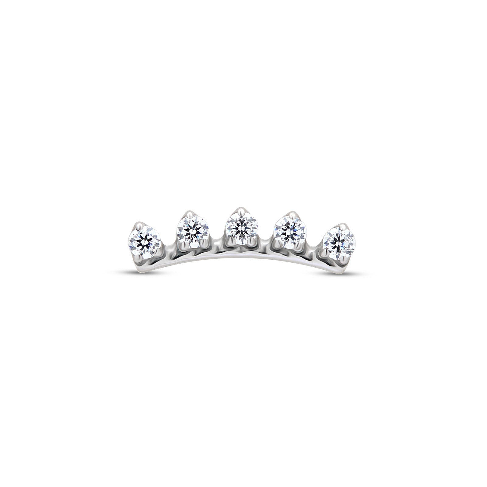 5 Stone Curved Crown Flatback