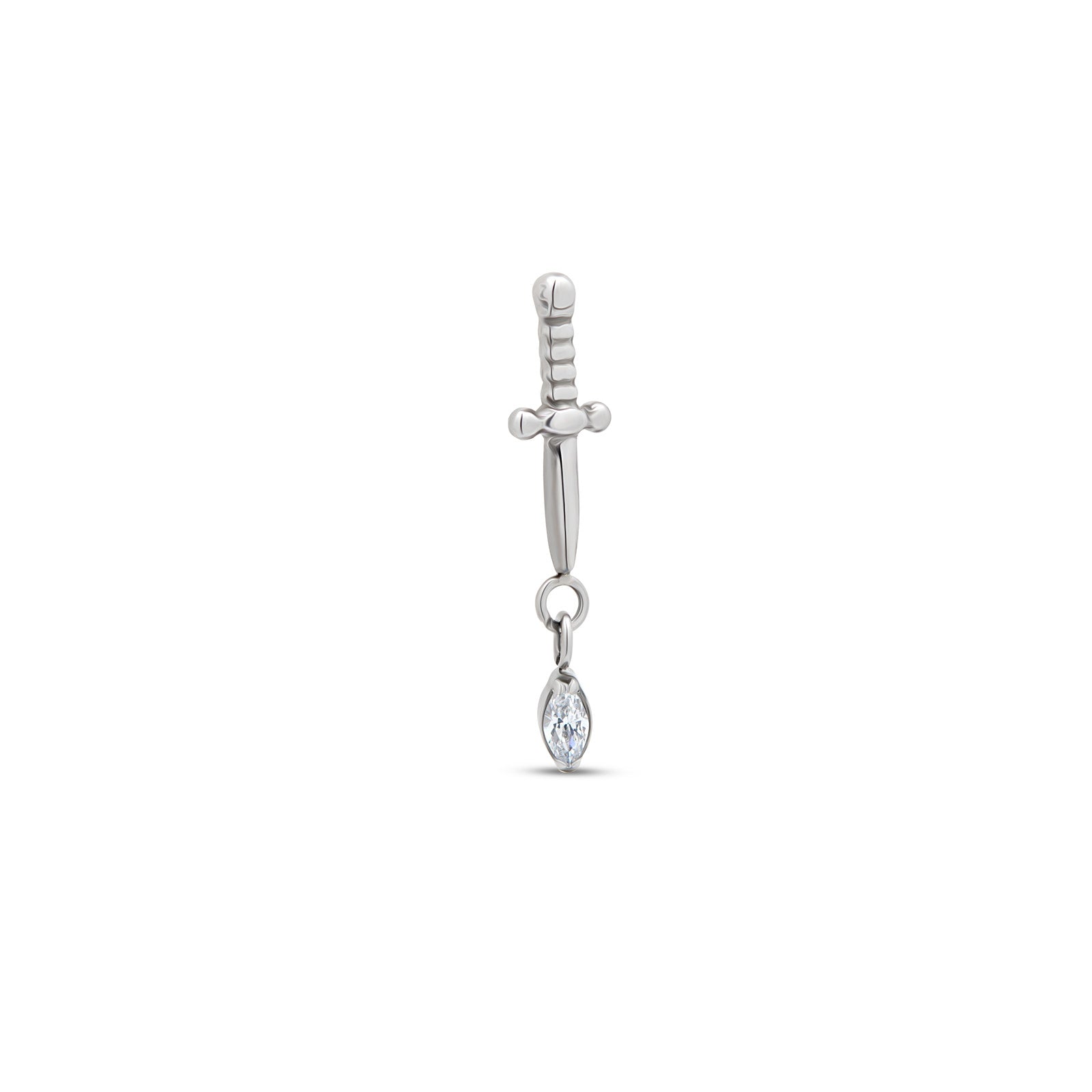Sword with oval crystal dangle Flatback