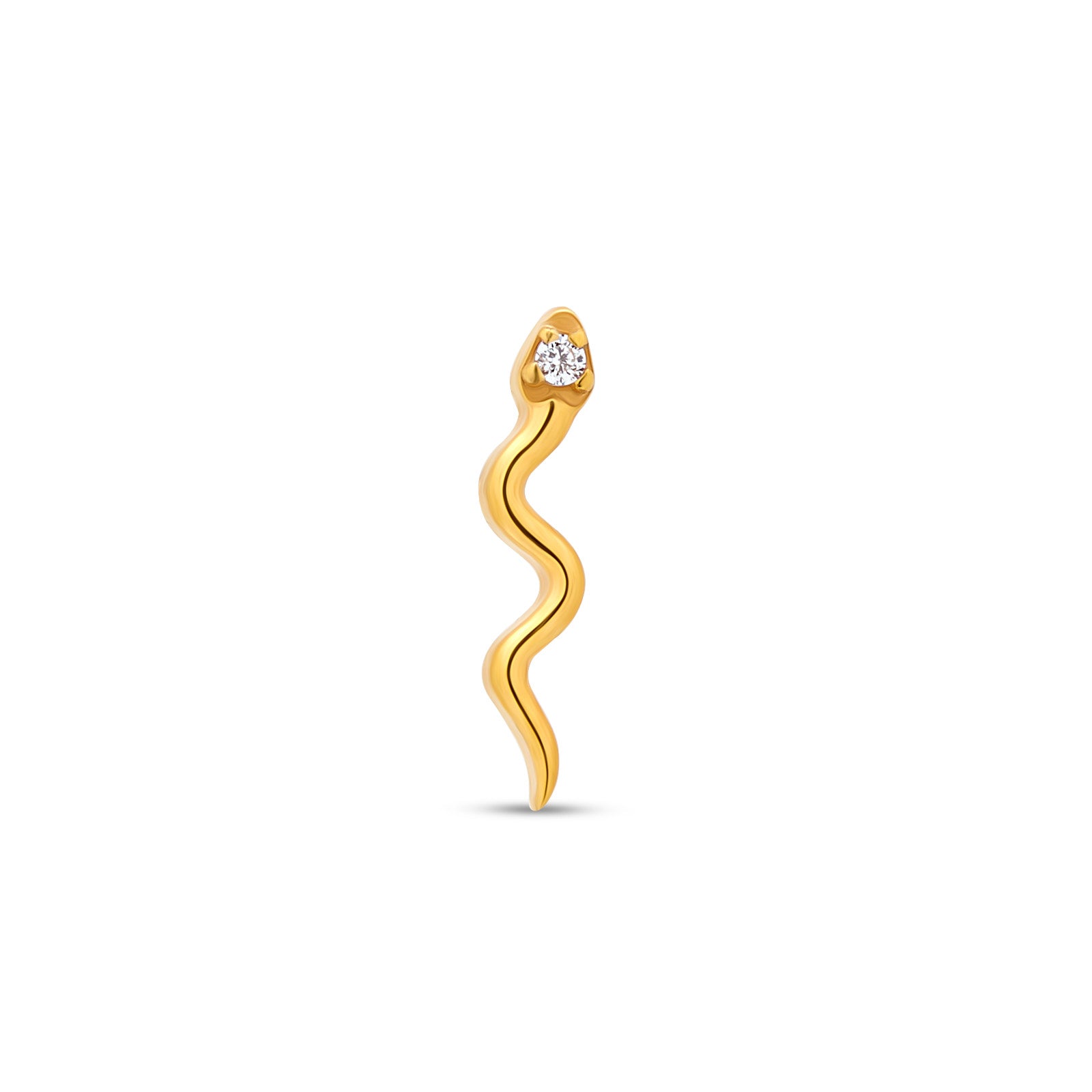 18k V-Gold Snake with Crystal Eye flatback