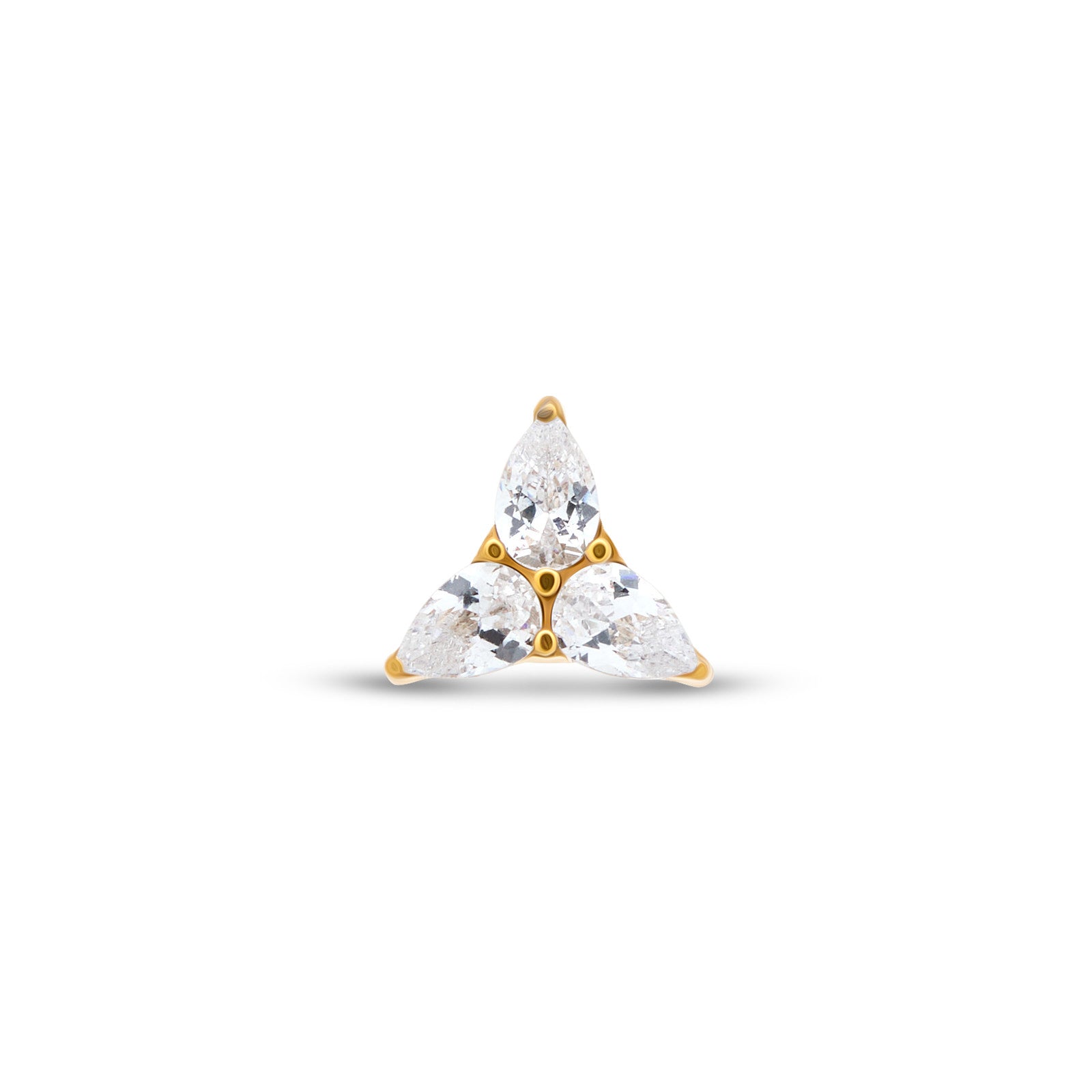 18k V-Gold Triforce Flatback