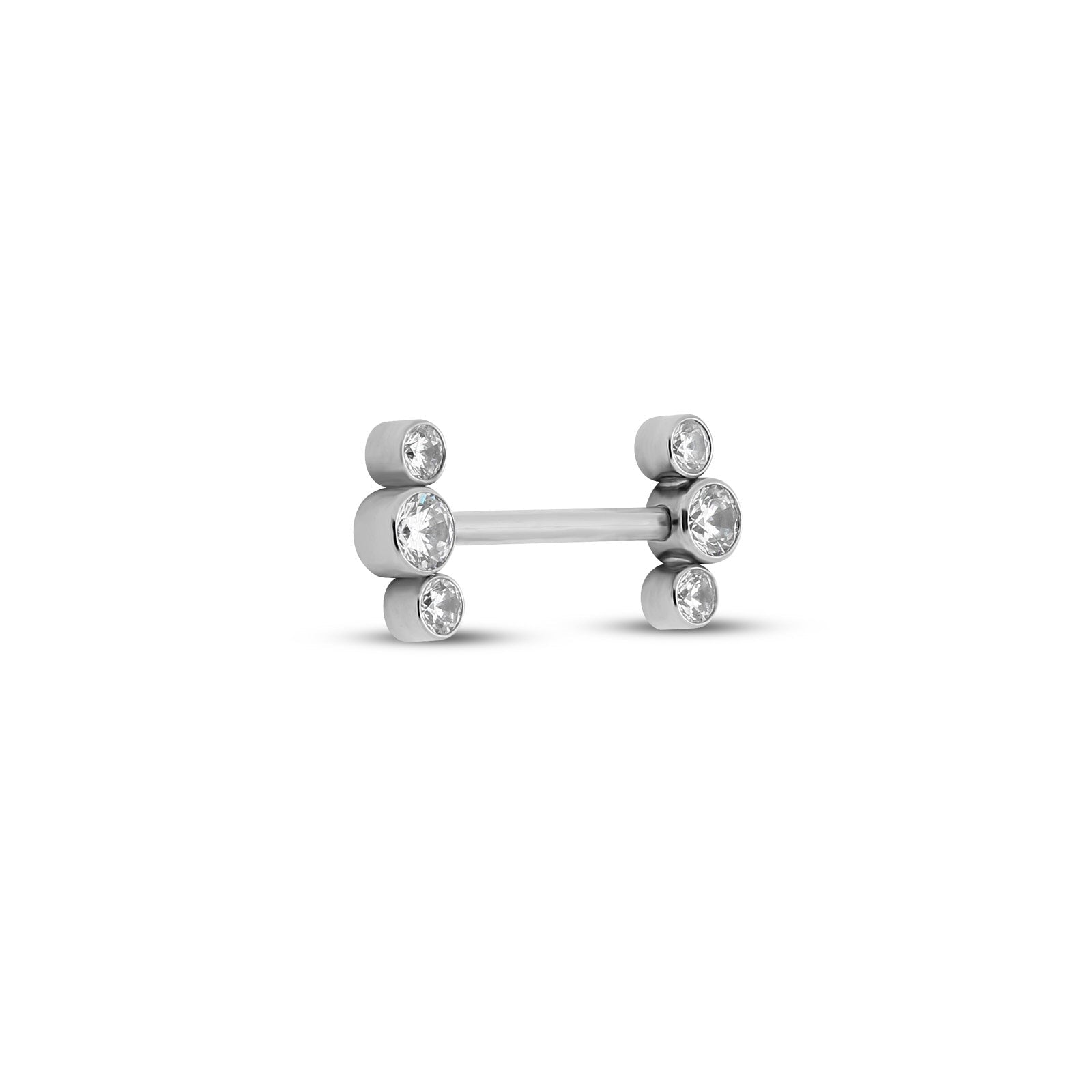 Curved triple crystal nipple bar