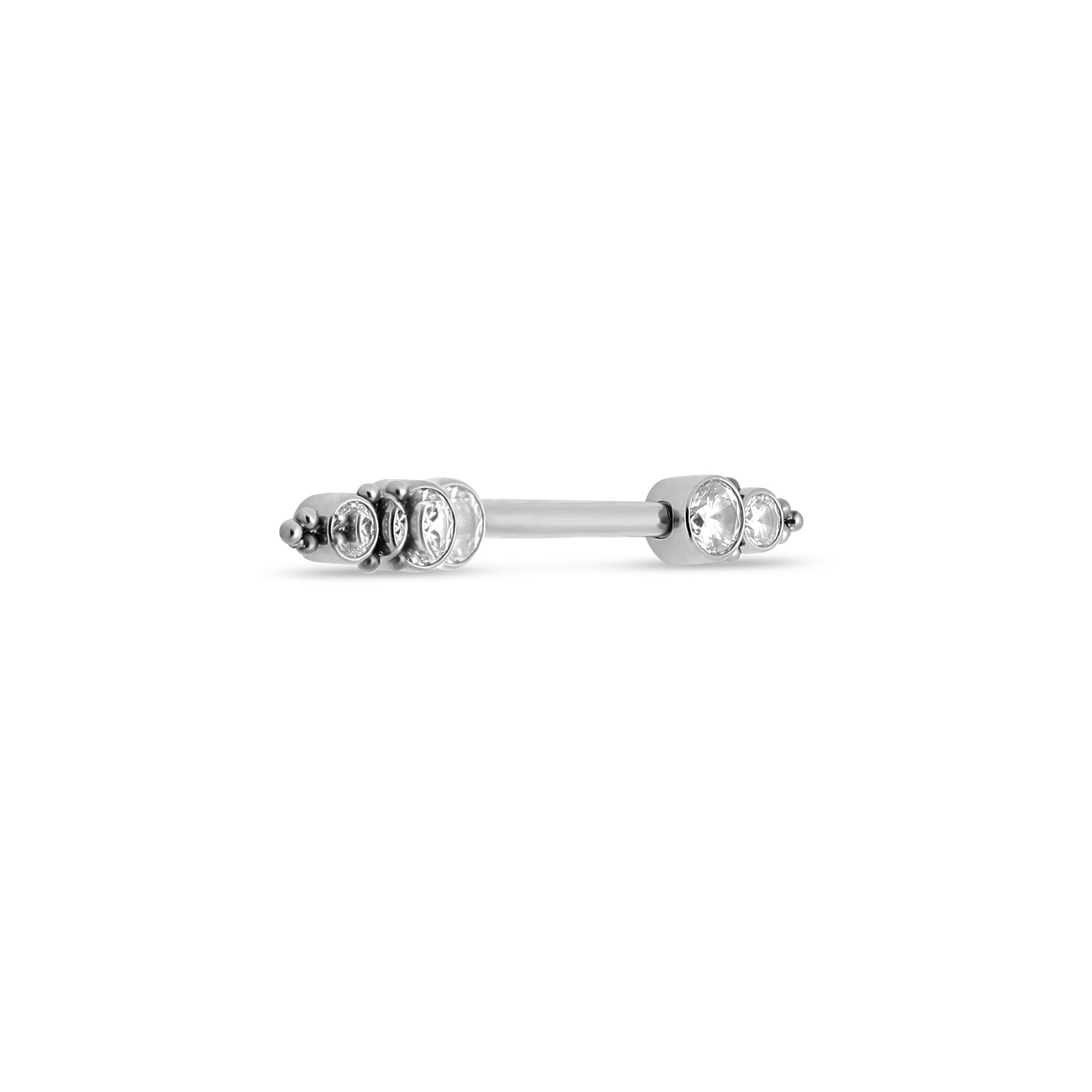 Double jewelled with beads nipple bar