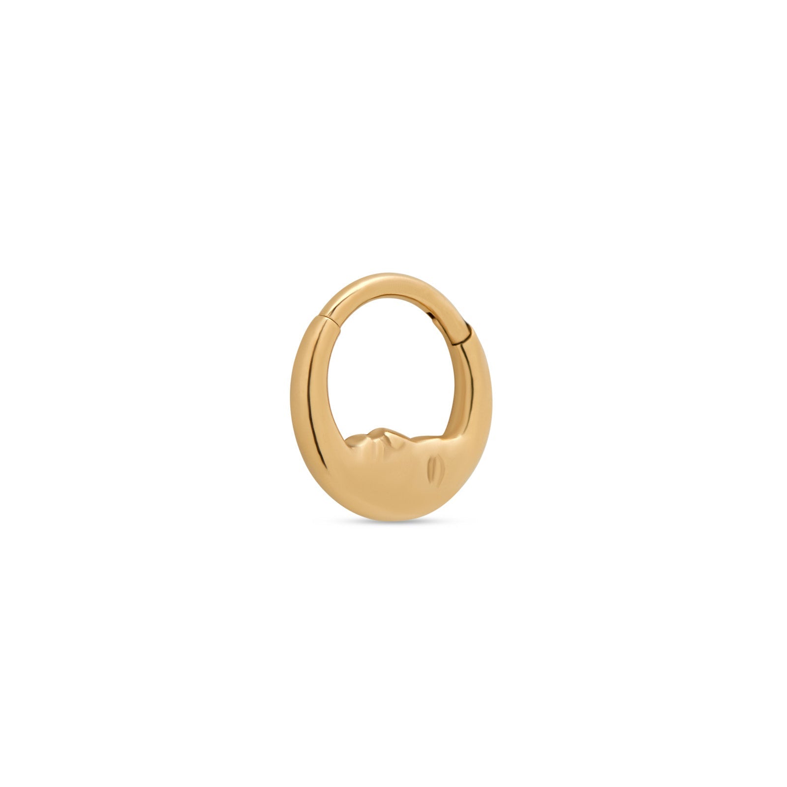 18k V-Gold Moon Face Hinged Ring