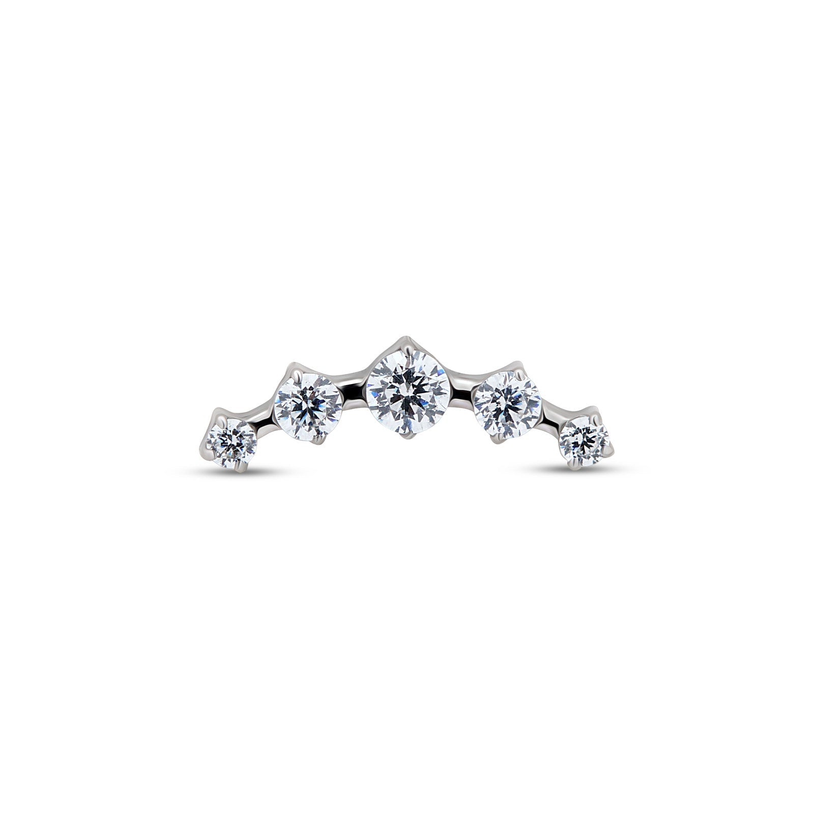 5 Stone Curved Tiara Flatback