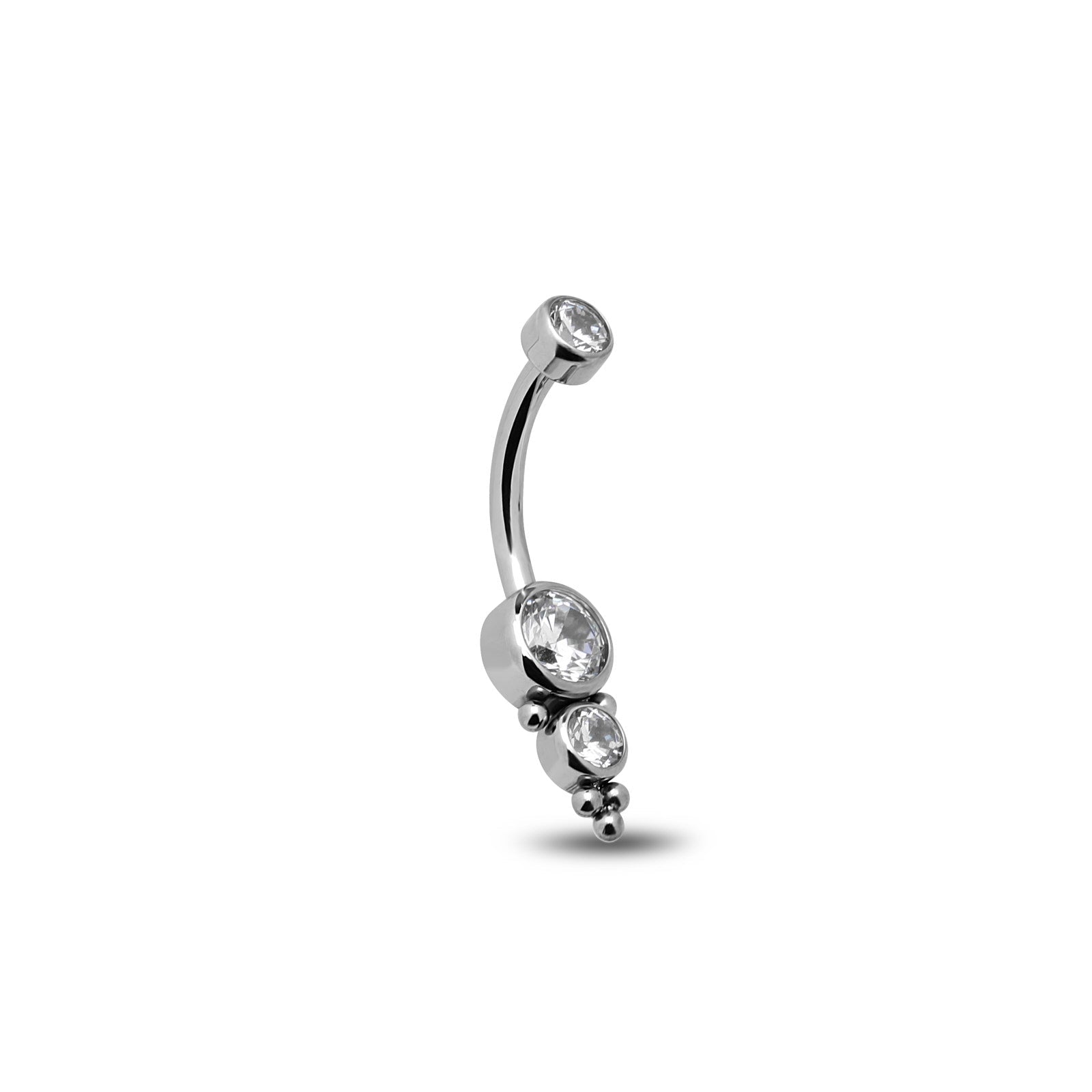 Jewelled Trio Bead Cluster Navel Bar