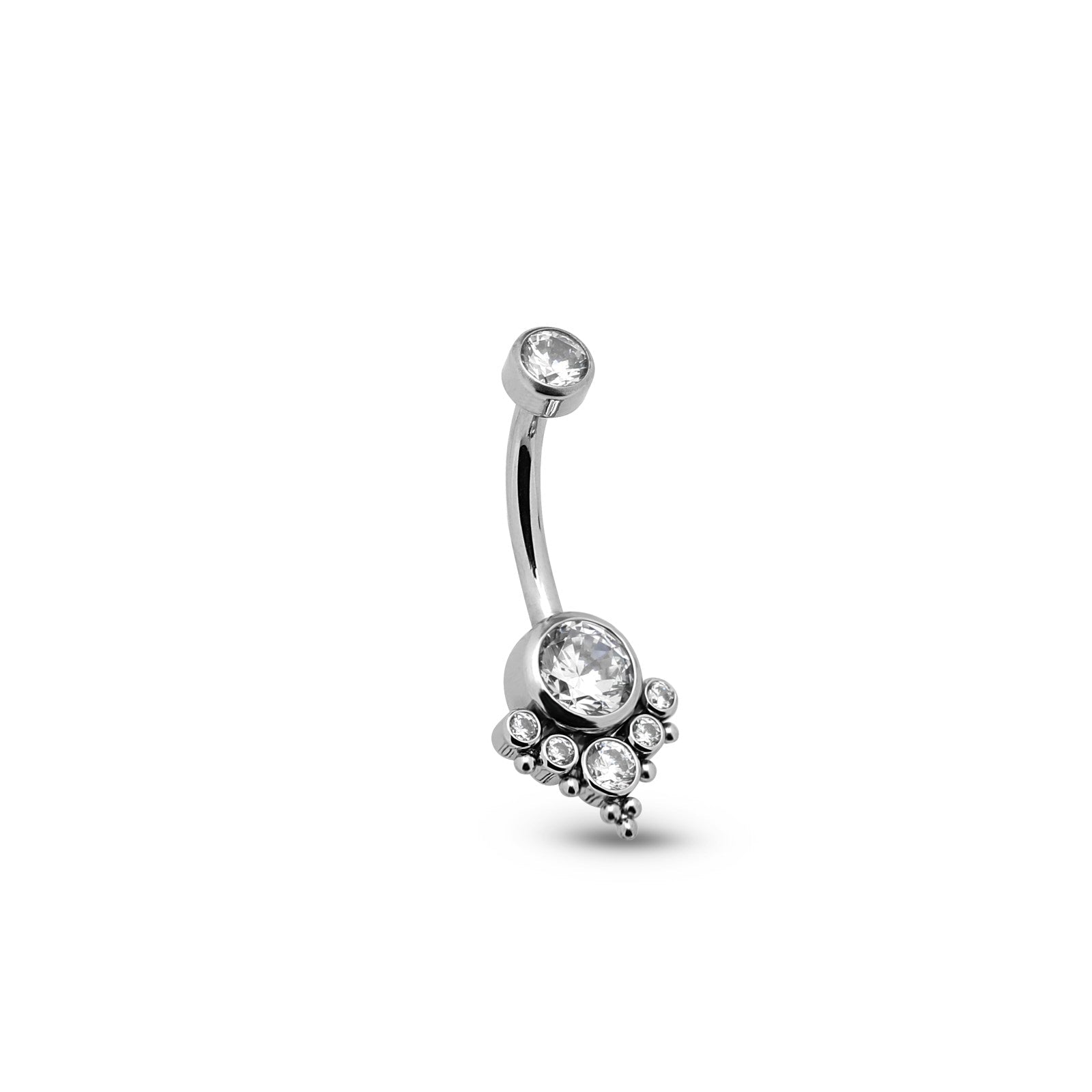 Jewelled & Beaded Cluster Navel Bar