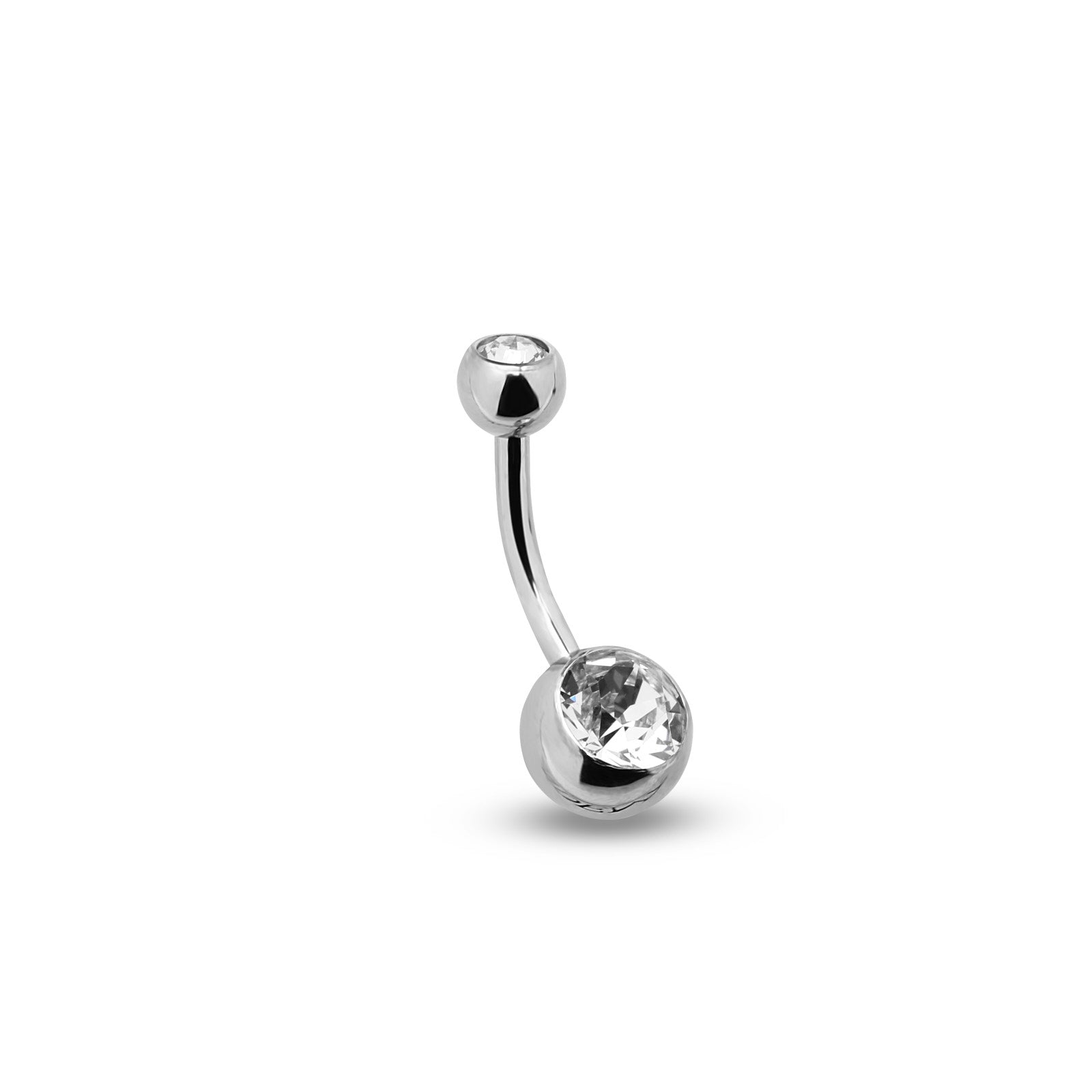 Titanium Internal Thread Double Jewelled Navel Bar