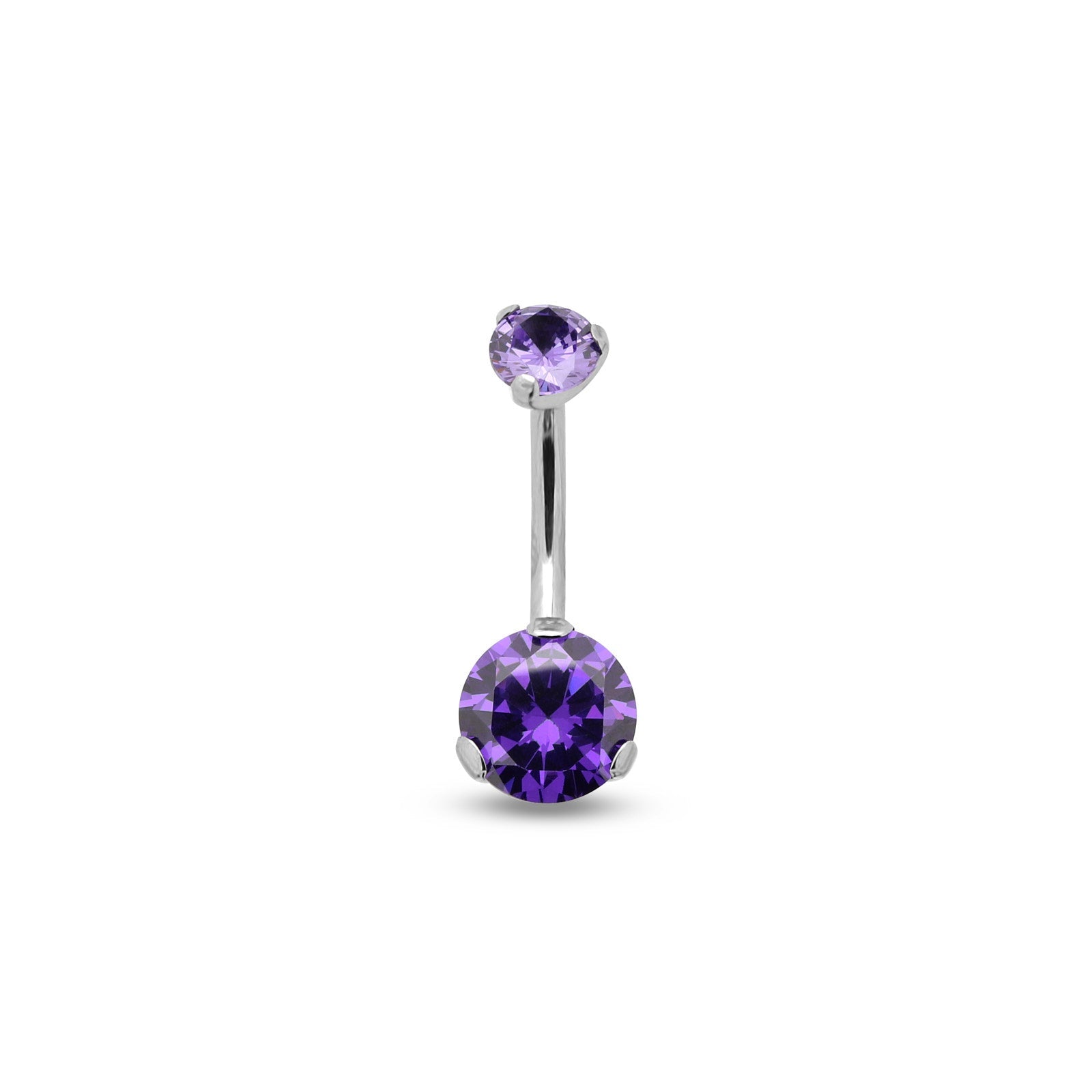 Titanium Prong Set Navel Bar