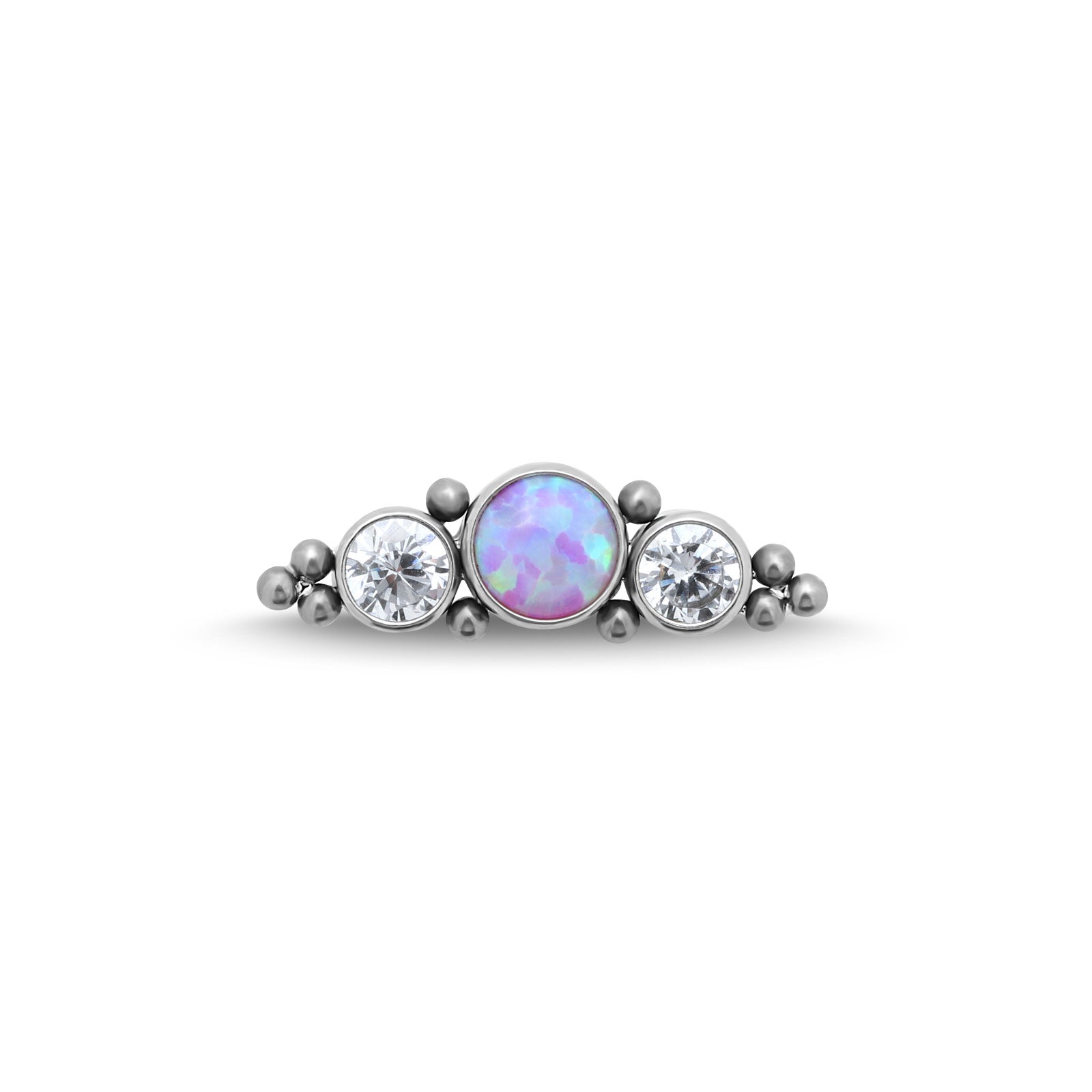 Long 3 Jewel Cluster Crystals And Opal Flatback