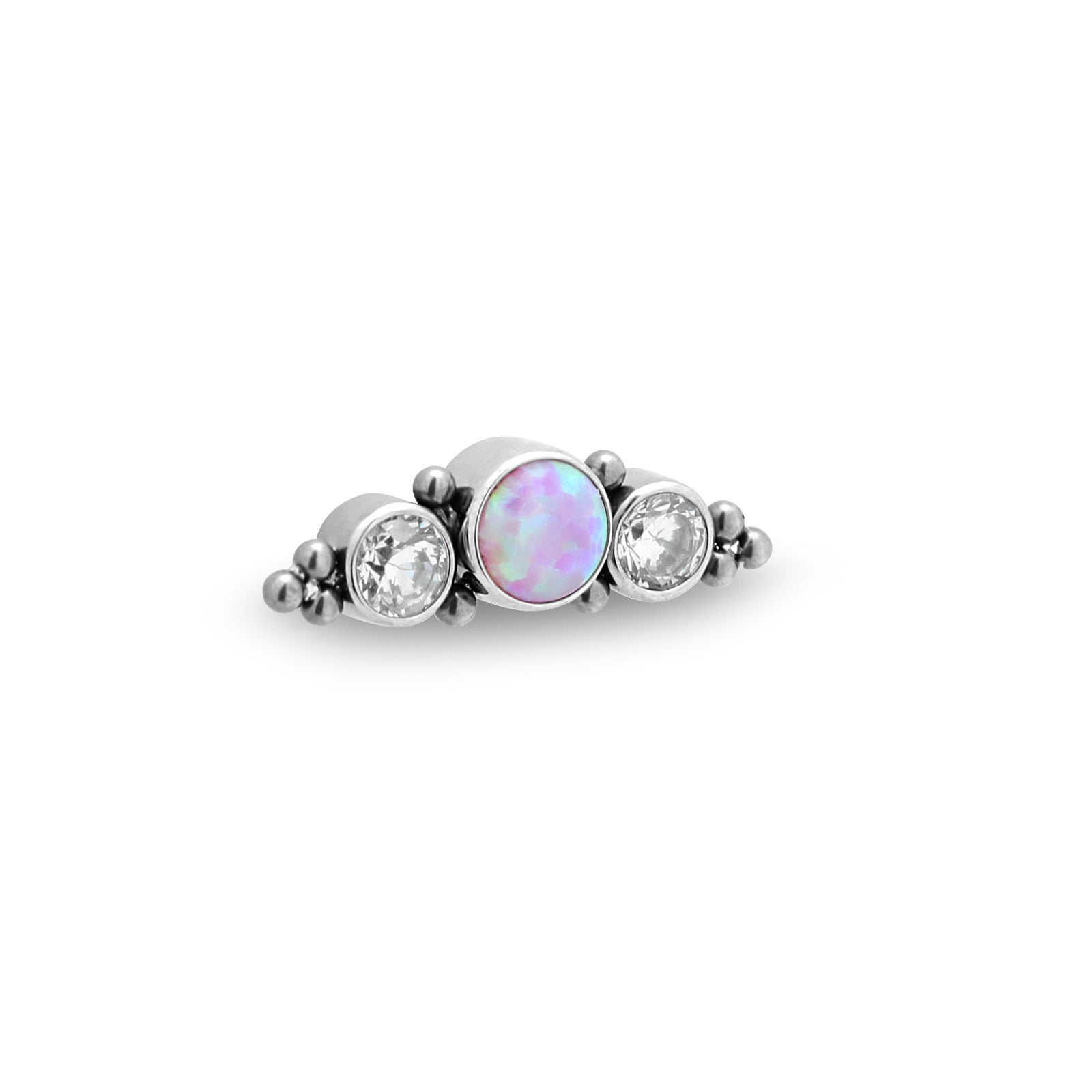Long 3 Jewel Cluster Crystals And Opal Flatback