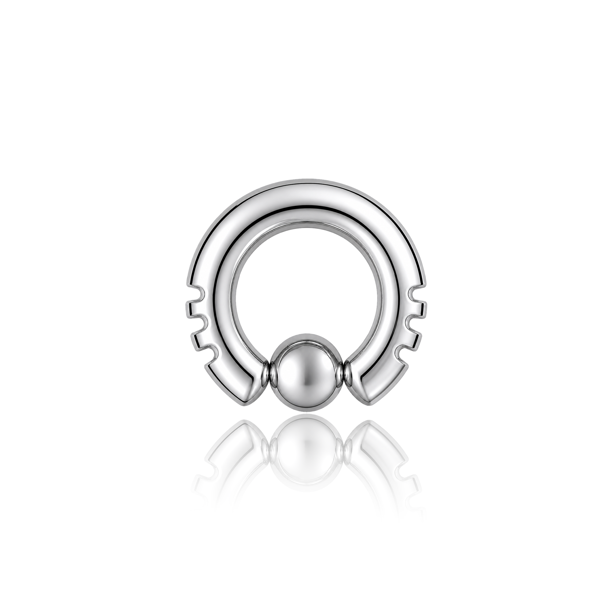 Tribal Cut Captive Bead RingEdge