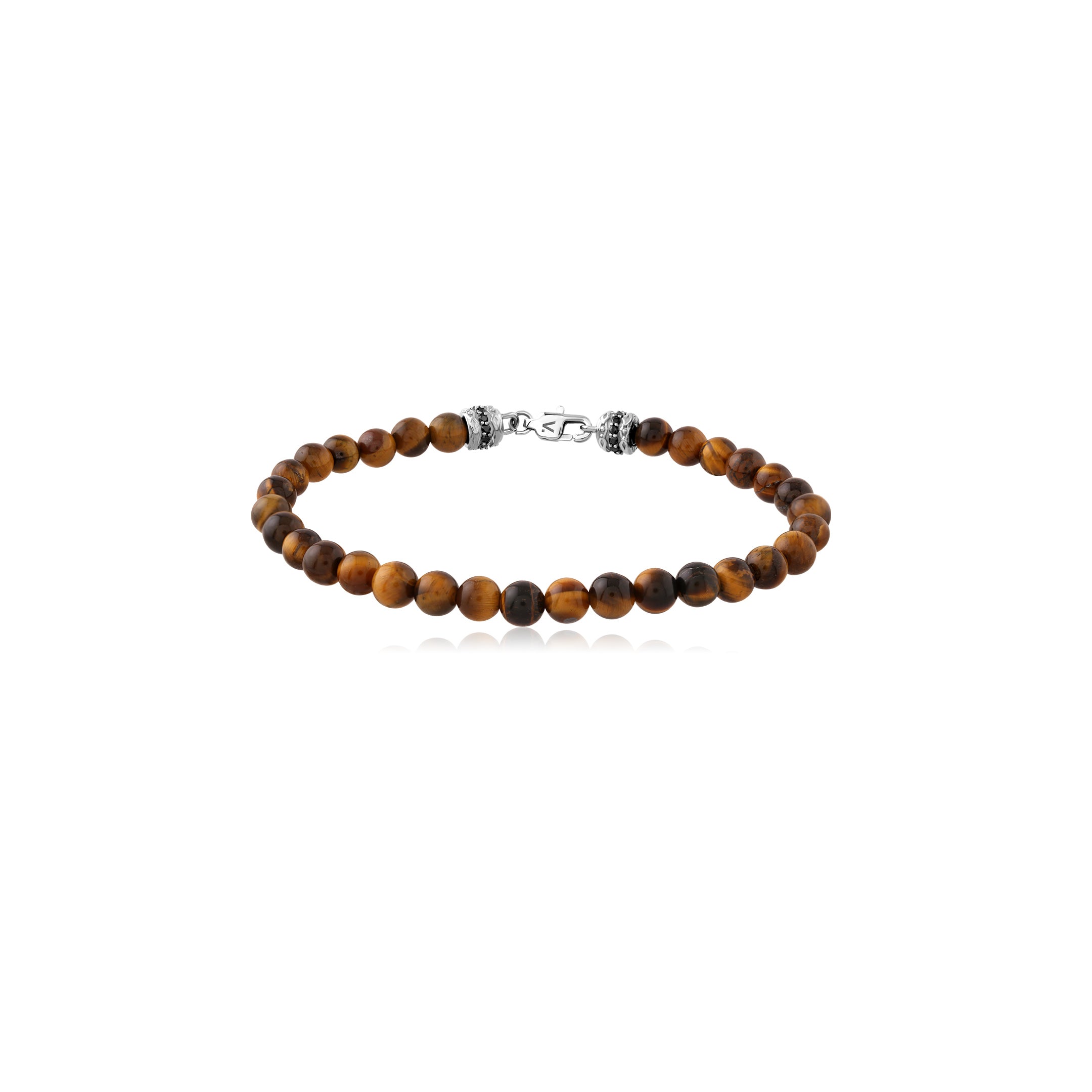 Steel Bracelet Bead Tiger's Eye Stone Beads
