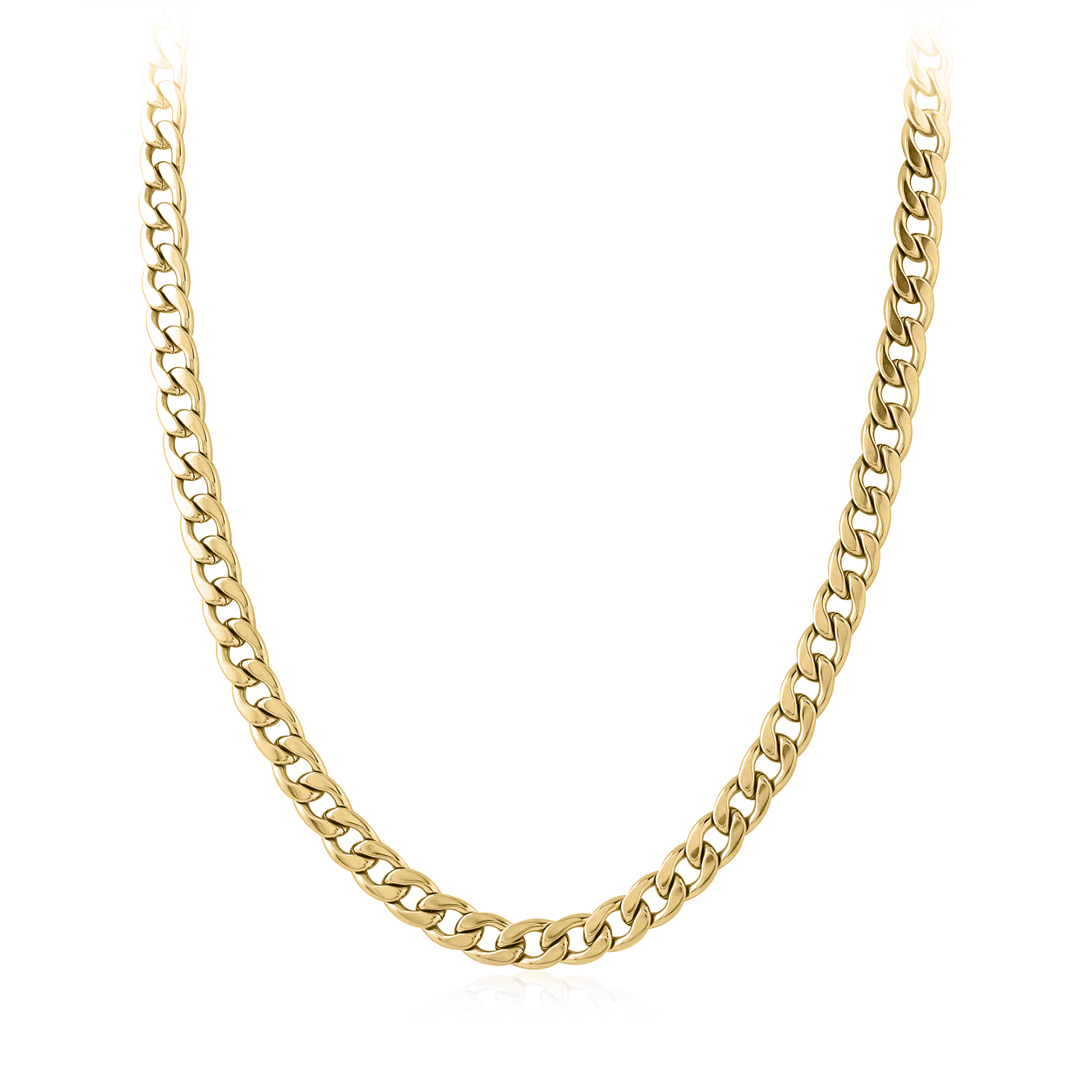 18k V-Gold Necklace Flat Curb