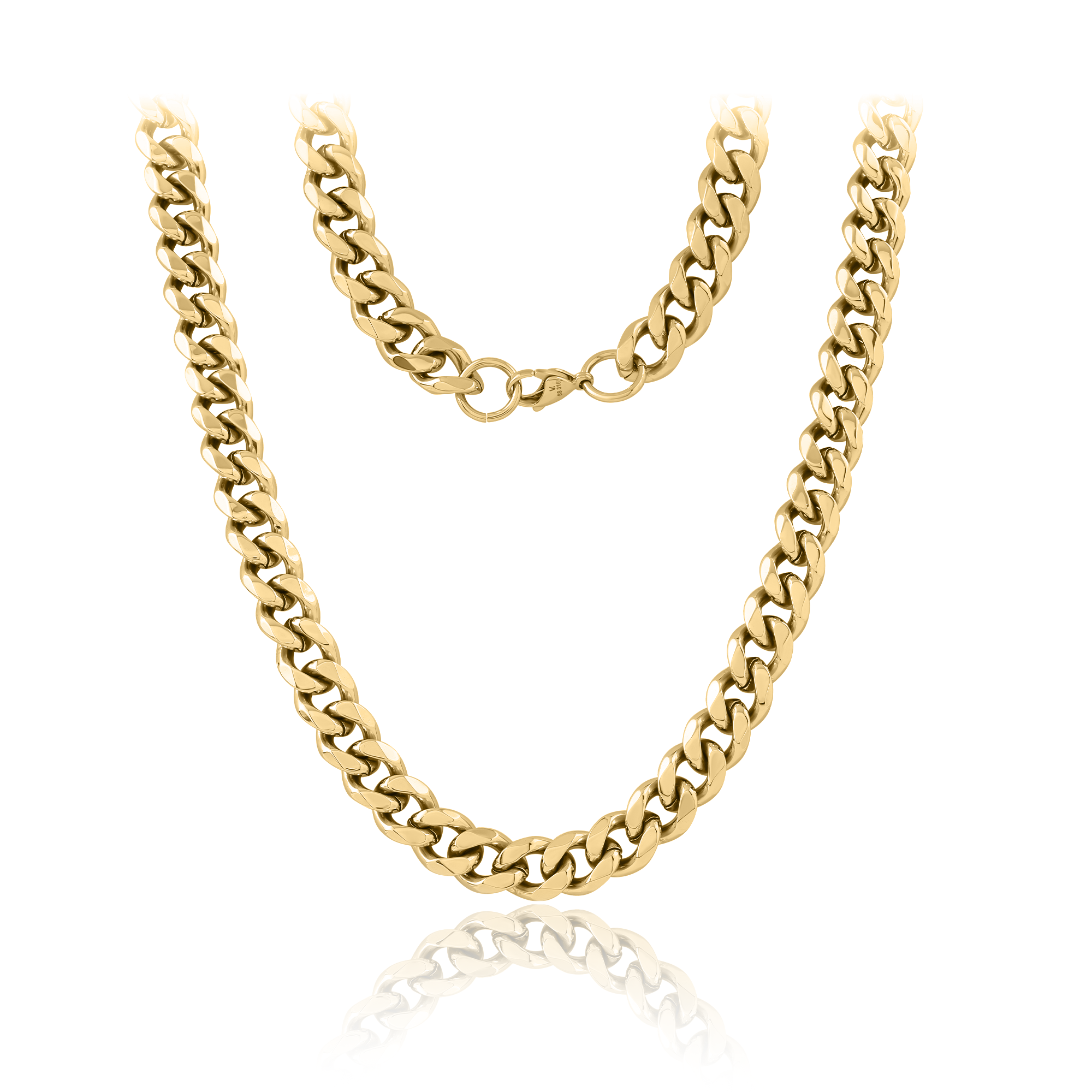 18k V-Gold Necklace Large Curb