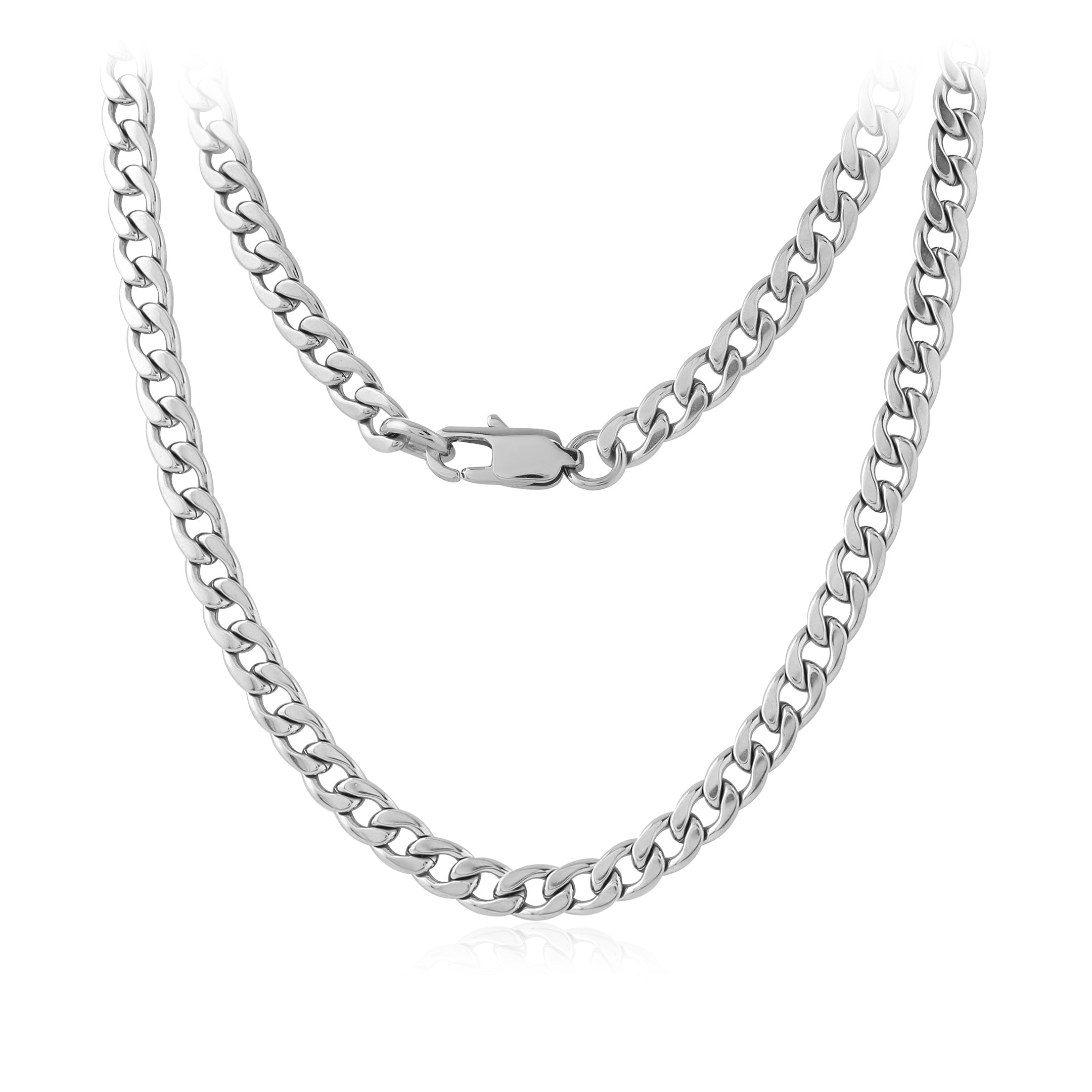 Steel Necklace Flat Curb