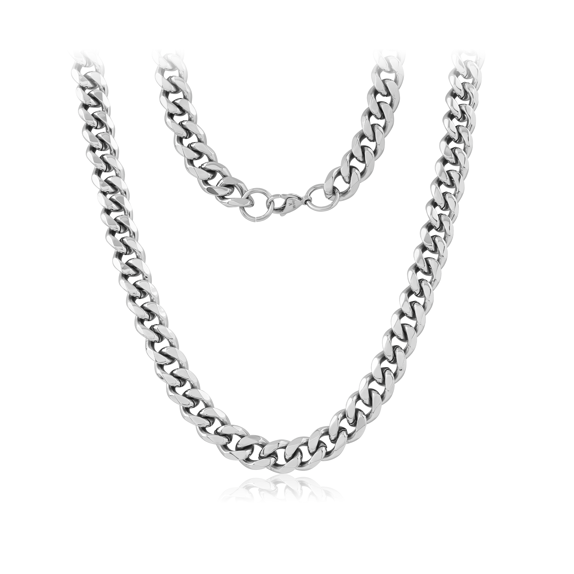 Steel Necklace Large Curb