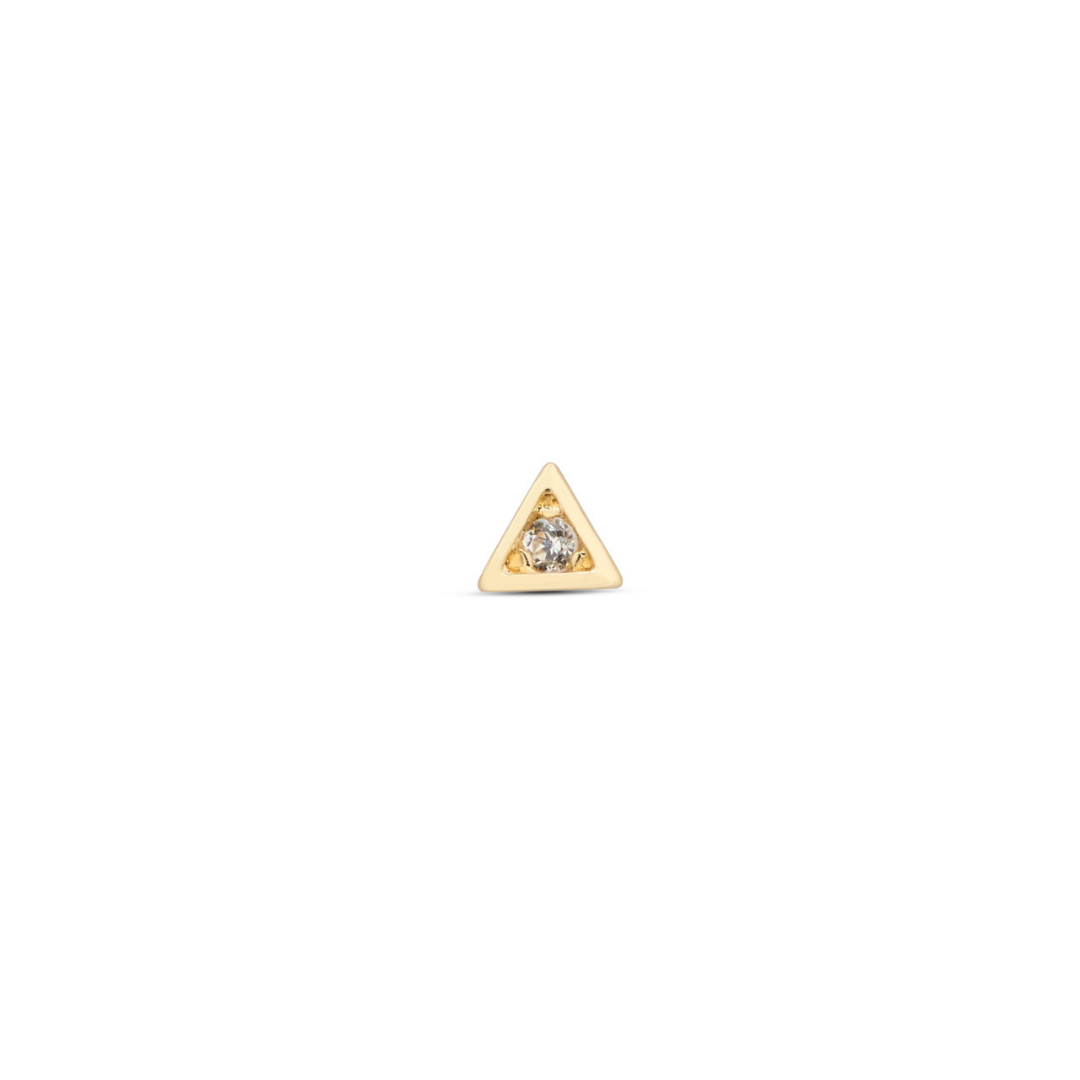 Lab Grown Diamond - 14kt Gold Flatback - Bezel Triangle