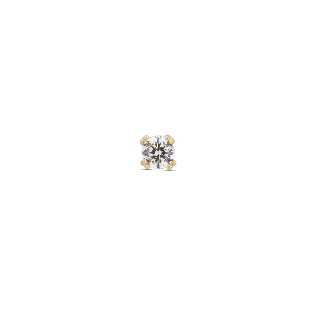 Lab Grown Diamond - 14kt Gold Flatback - Round with 8 beads
