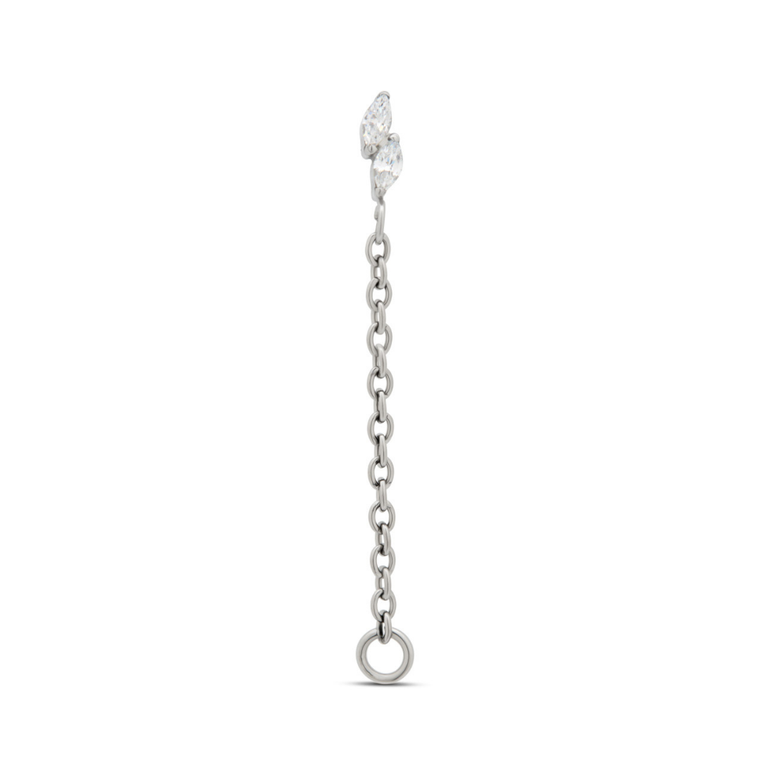 Duo Marquise with Chain Flatback