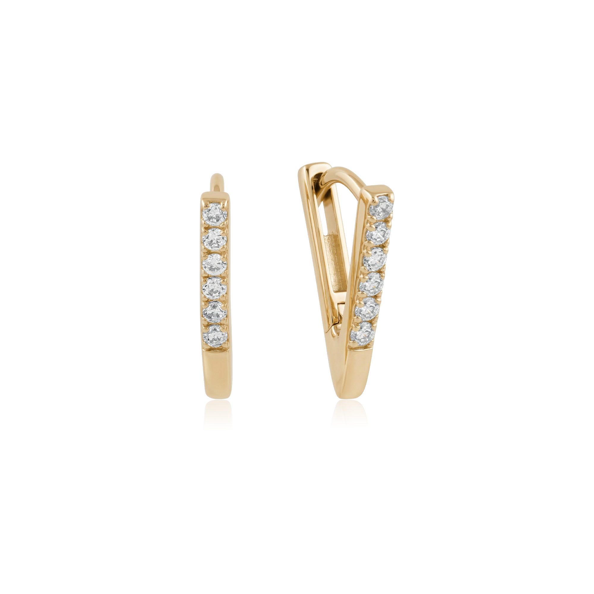 Crystal V - 14kt Gold Vermeil Earrings
