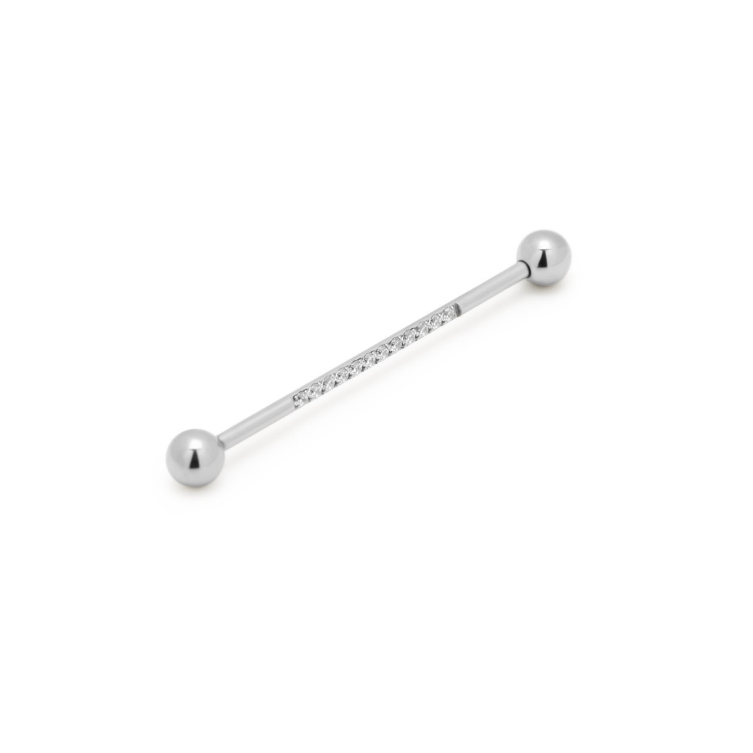 Titanium Jewelled Internal Thread Industrial Barbell