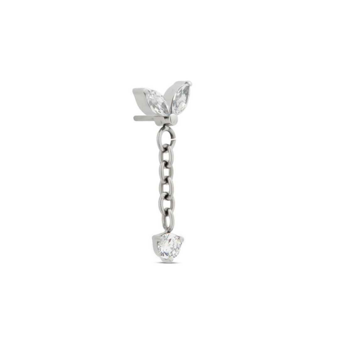 2 Marquise with chain stone Dangle flatback