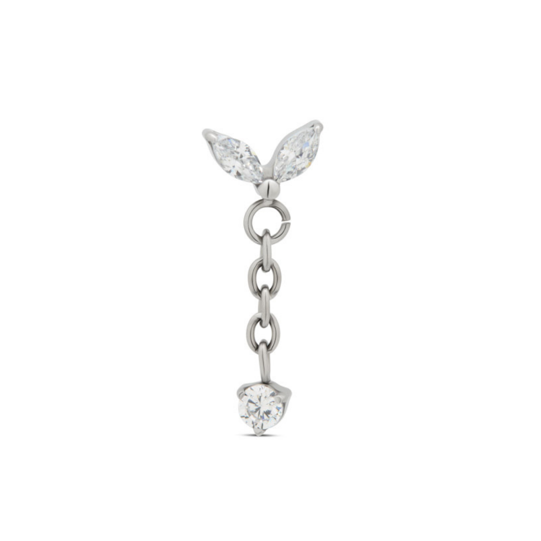 2 Marquise with chain stone Dangle flatback