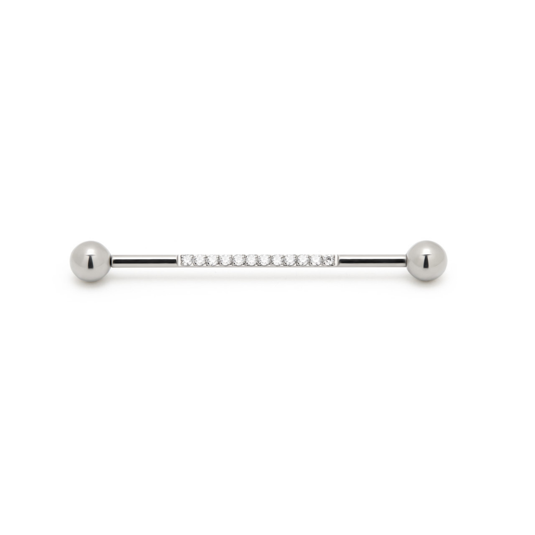 Titanium Jewelled Internal Thread Industrial Barbell