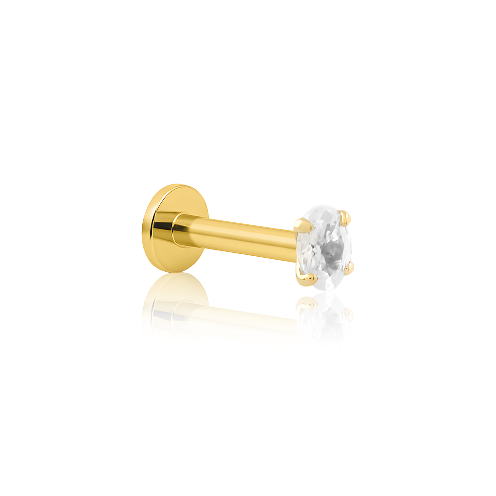 14kt Gold Flatback - Oval