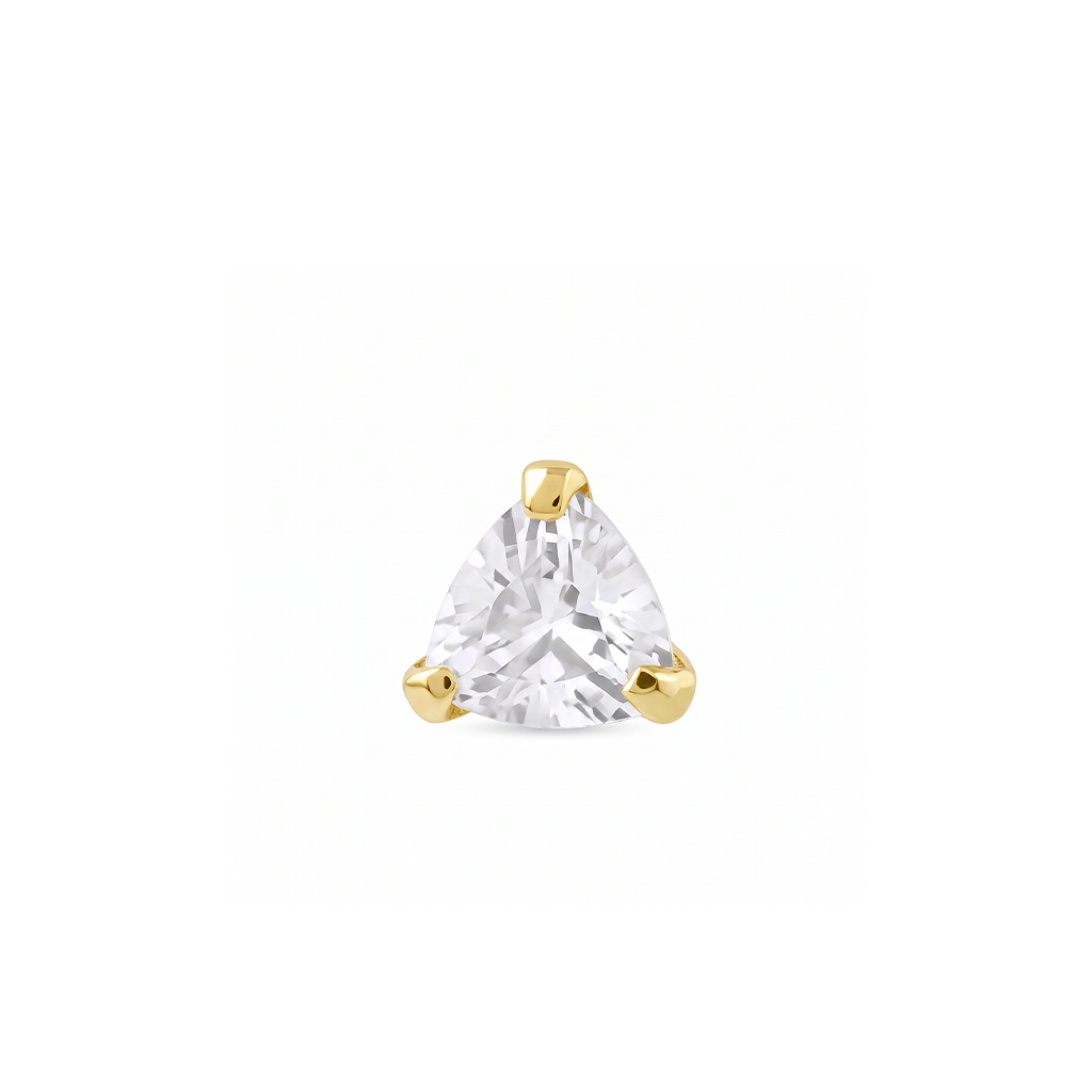 14kt Gold Flatback - Trillion