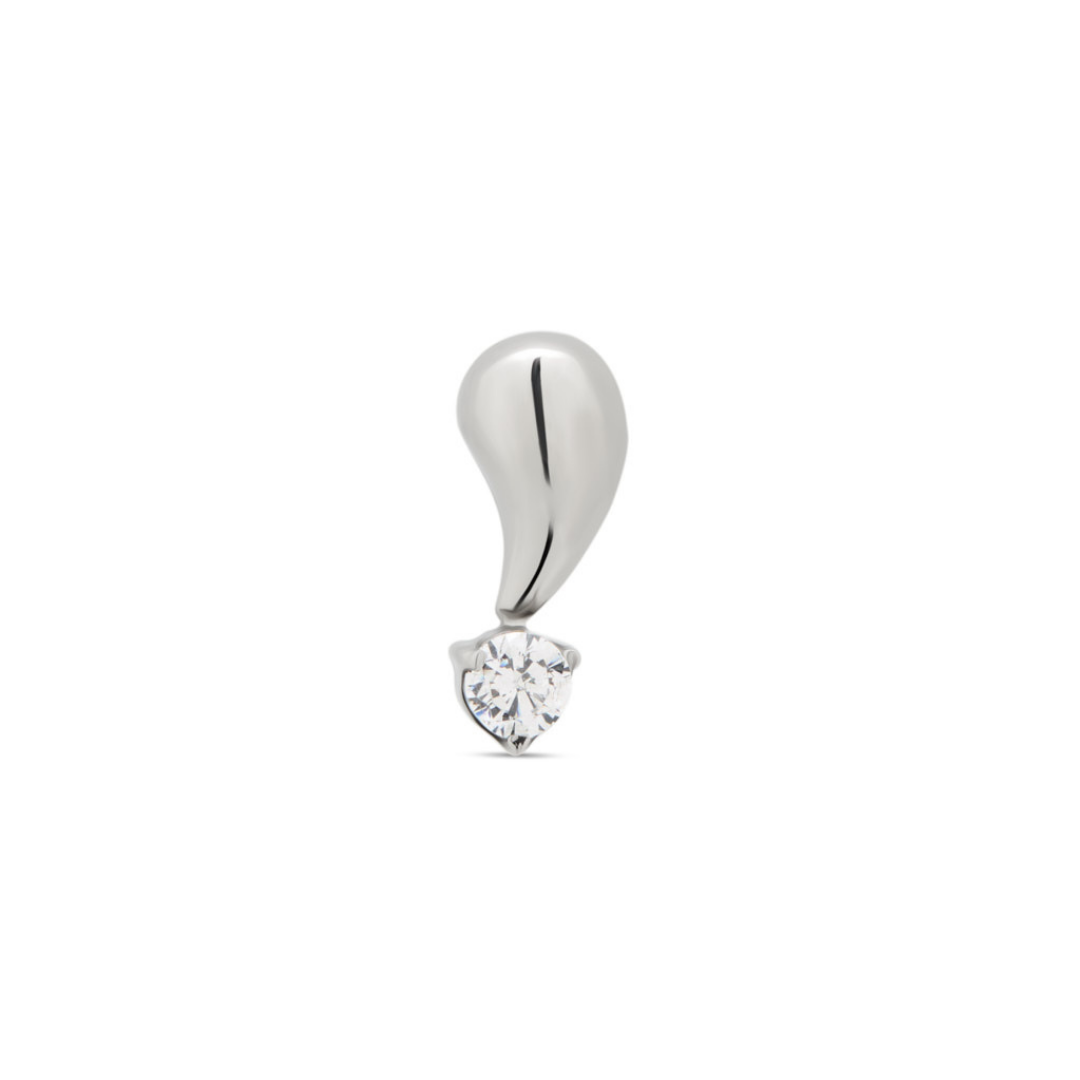 Droplet with clear Stone Flatback