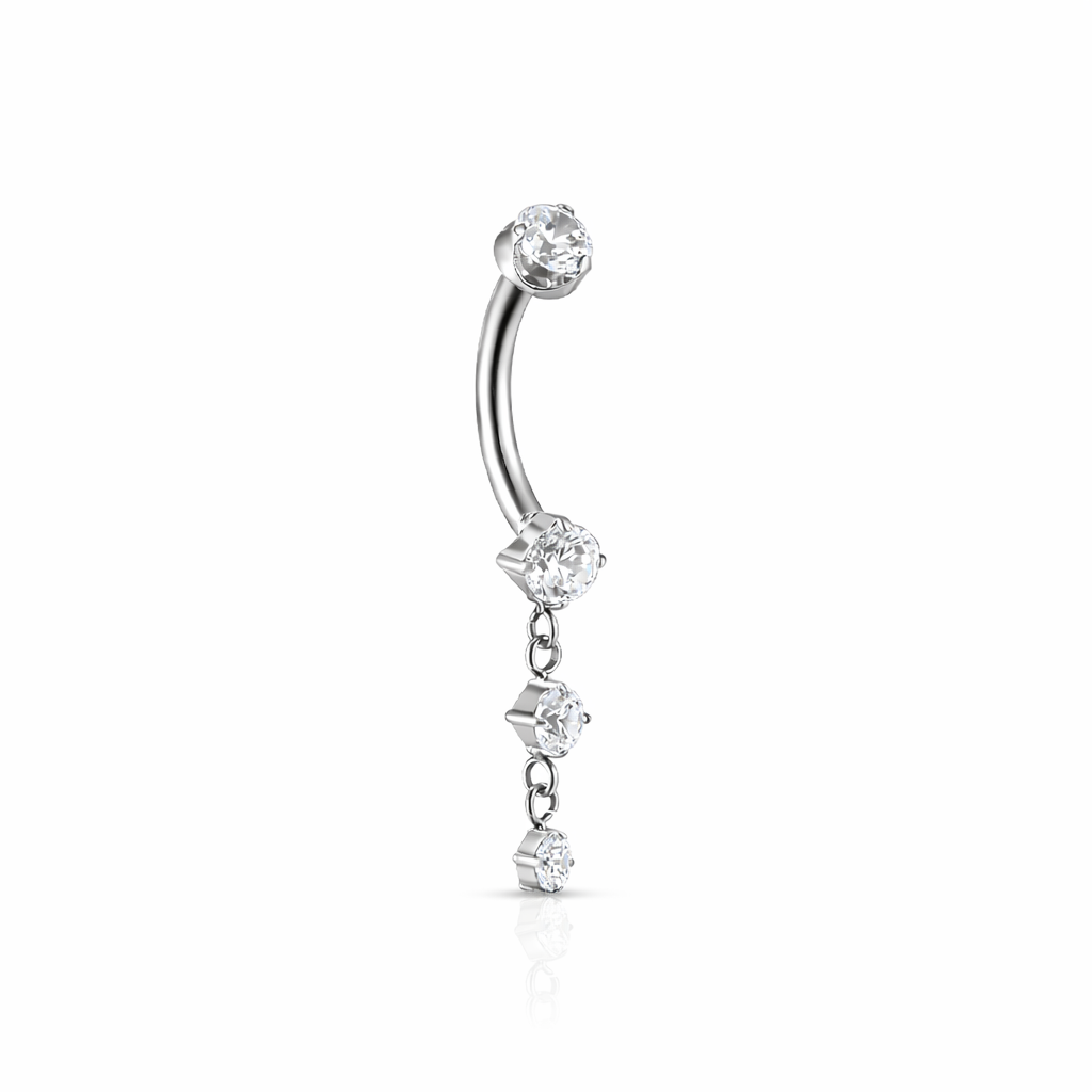 3 Stone Drop Navel bar