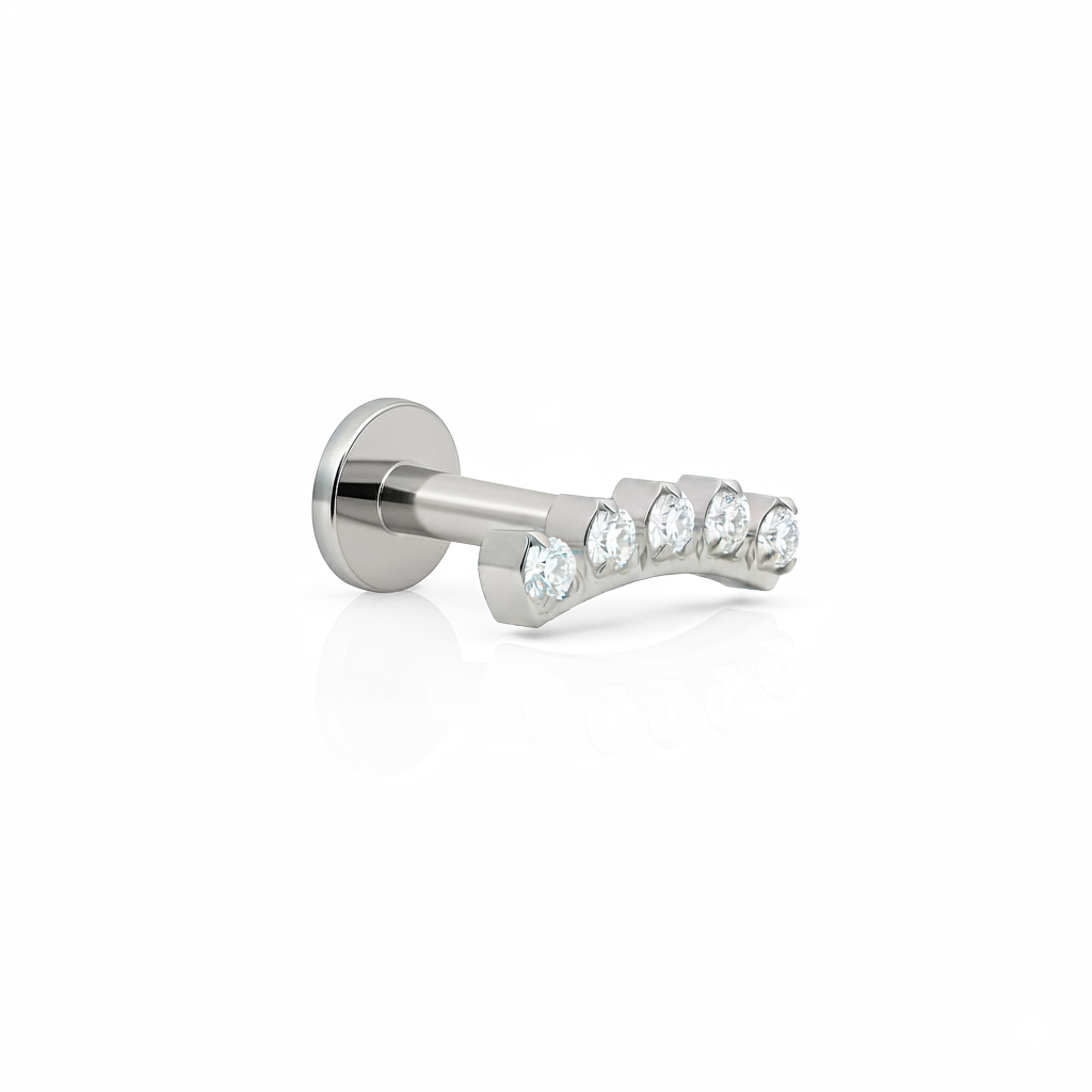 5 Stone Curved Crown Flatback