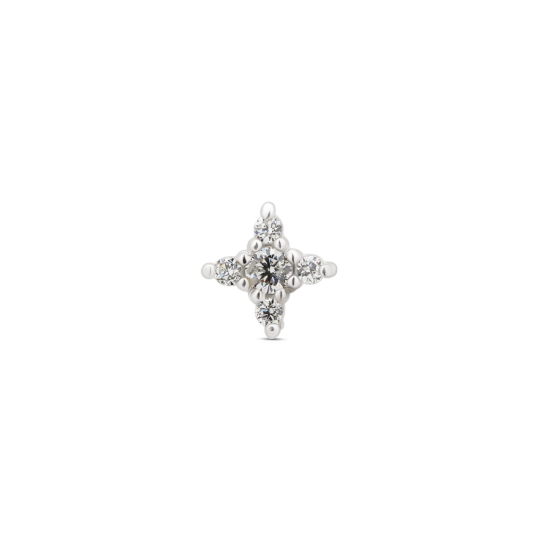 14kt White Gold Flatback - Twinkle Star